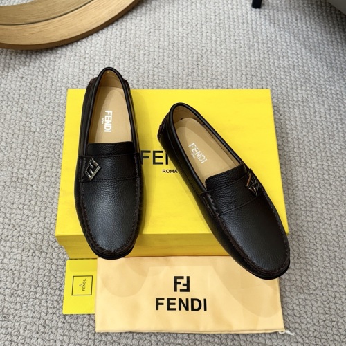 Fendi Men's Leather Loafers with Metal Logo - Fashionable & Comfortable 1 Fendi Men's Leather Loafers with Metal Logo - Fashionable & Comfortable