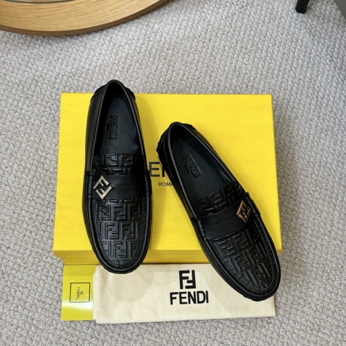Fendi Men's Leather Loafers with Metal Logo Detail, Slip-On Style 1 Fendi Men's Leather Loafers with Metal Logo Detail, Slip-On Style