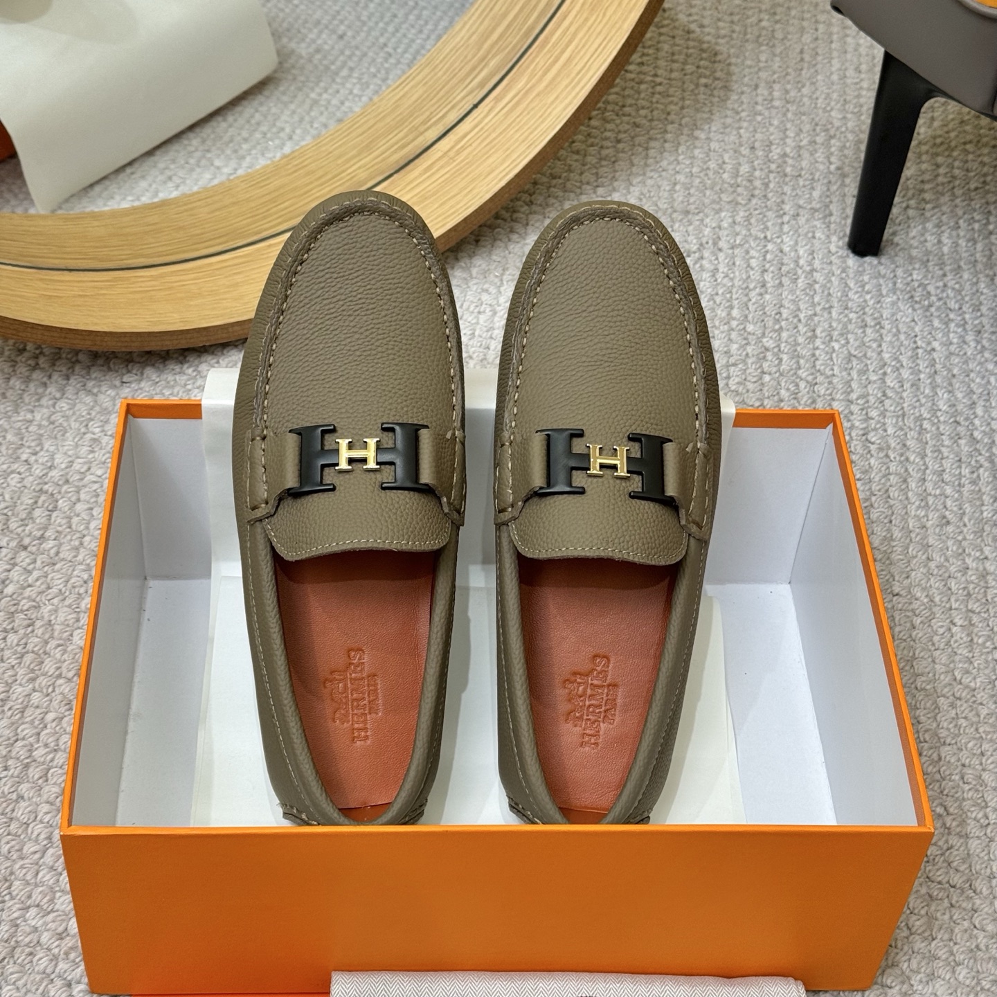 Hermes Men's Leather Loafers Casual Slip-On Shoes Size 38-46 3 i1752858629890 1596 0 1