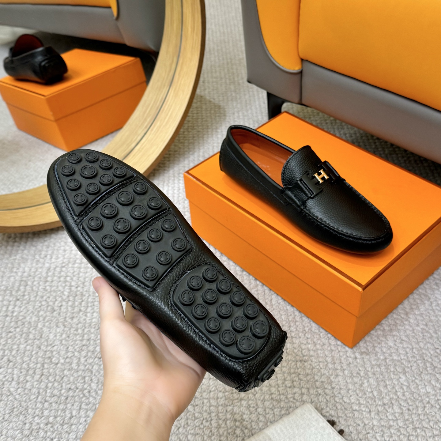 Hermes Men's Leather Loafers - Italian Leather, Comfortable & Stylish 8 i1752858688634 7423 0 6