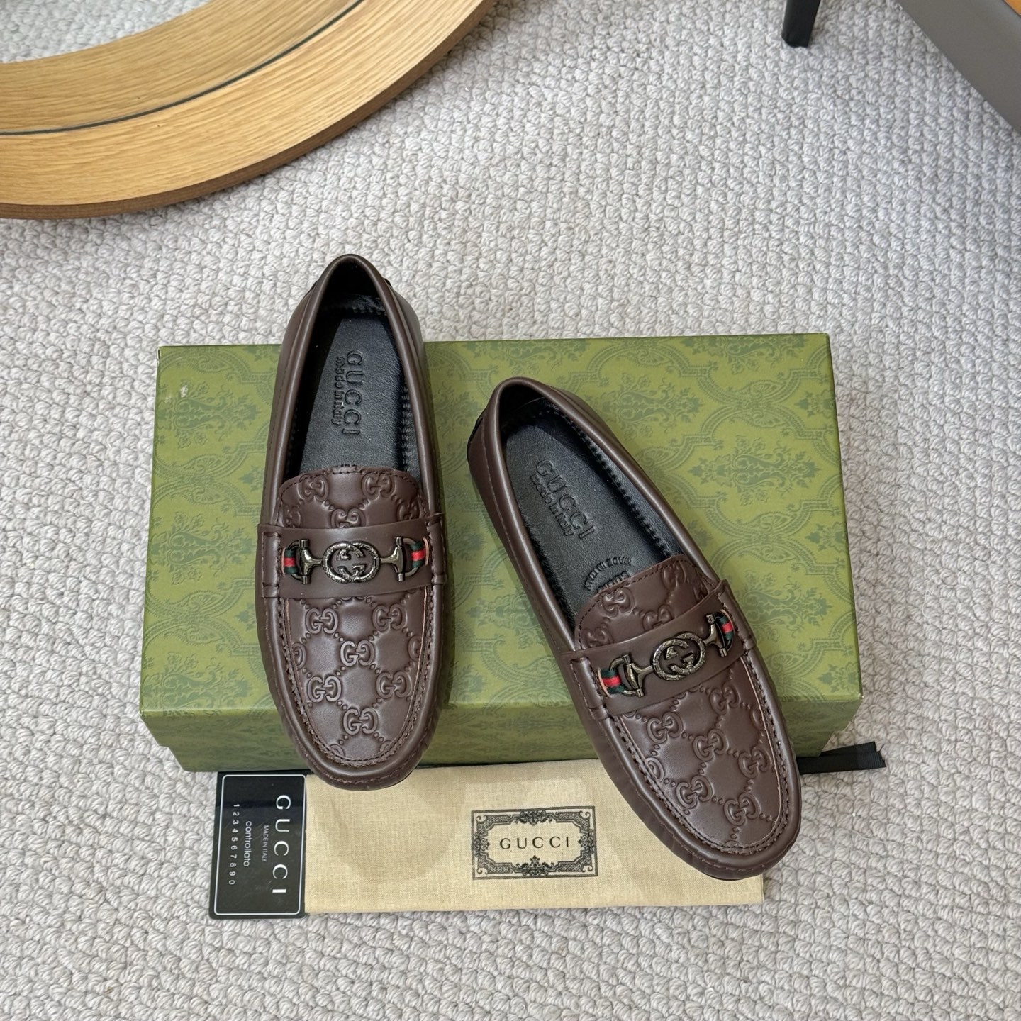 Gucci Heren Leren Loafers met GG-patroon - Stijlvolle en Comfortabele Schoenen