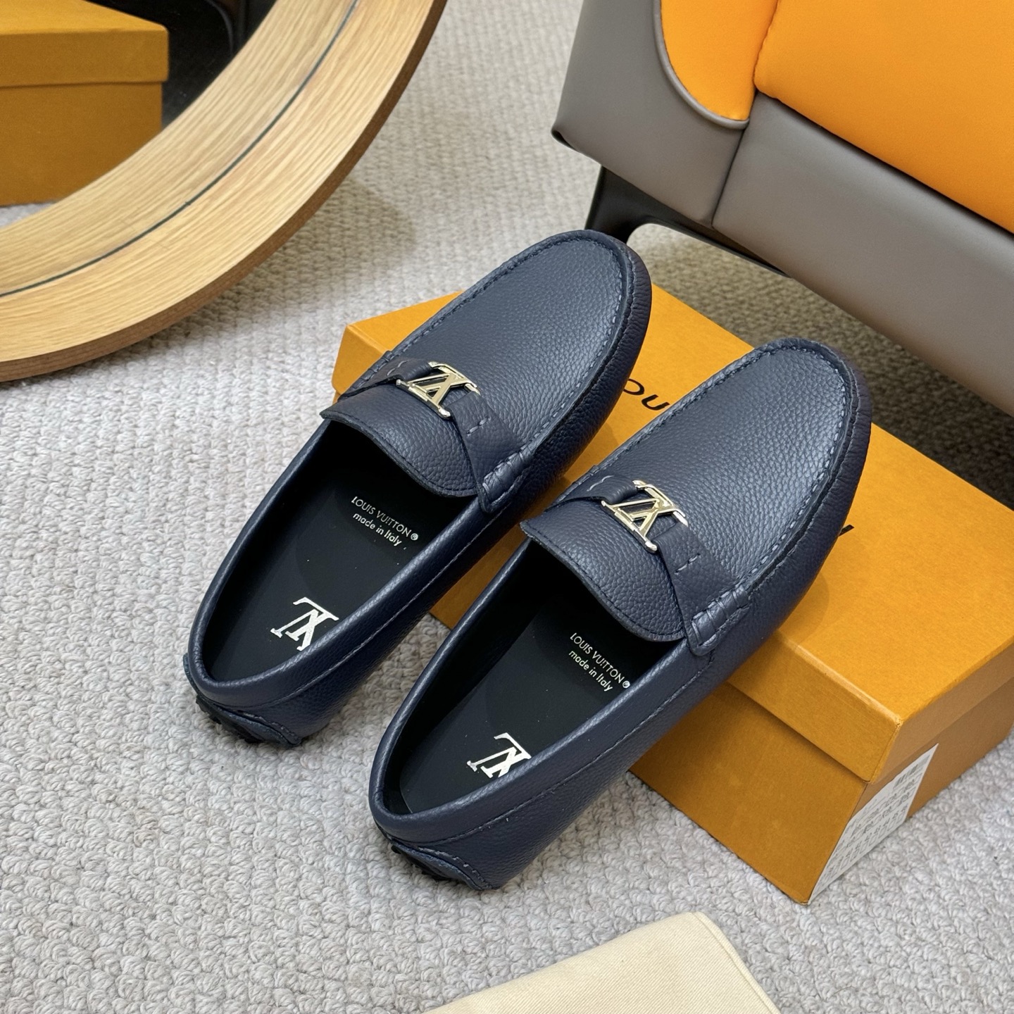 Louis Vuitton Men's Gloria Loafers - Monogram Embossed Leather Driving Shoes 9 i1752859381493 8870 0 7