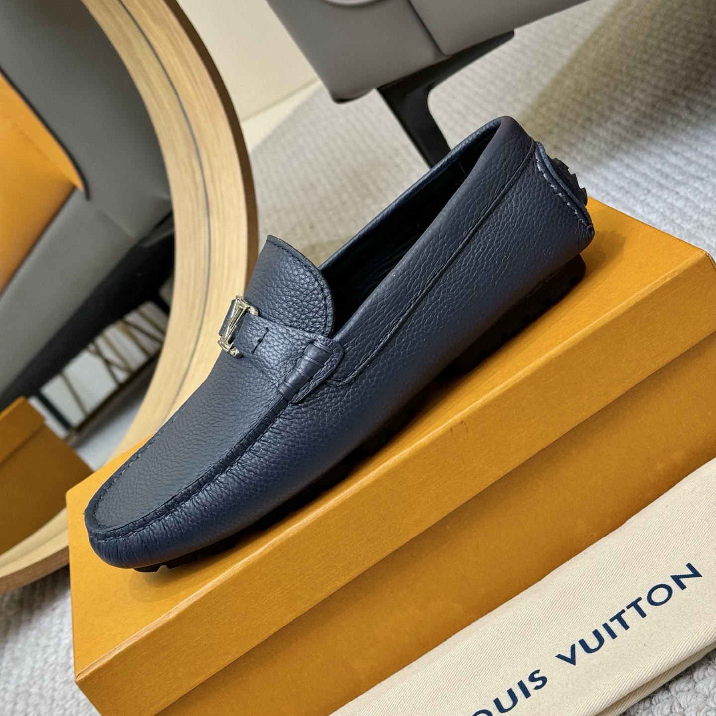 Louis Vuitton Men's Gloria Loafers - Monogram Embossed Leather Driving Shoes 7 i1752859381618 3848 0 5