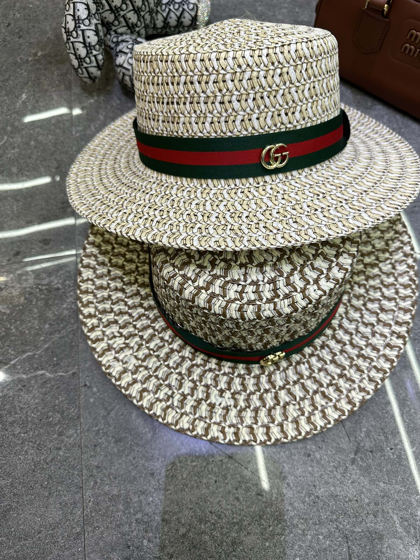🎀Gucci 草编手工爆款钩针防晒平顶帽👒👒‼️🔥