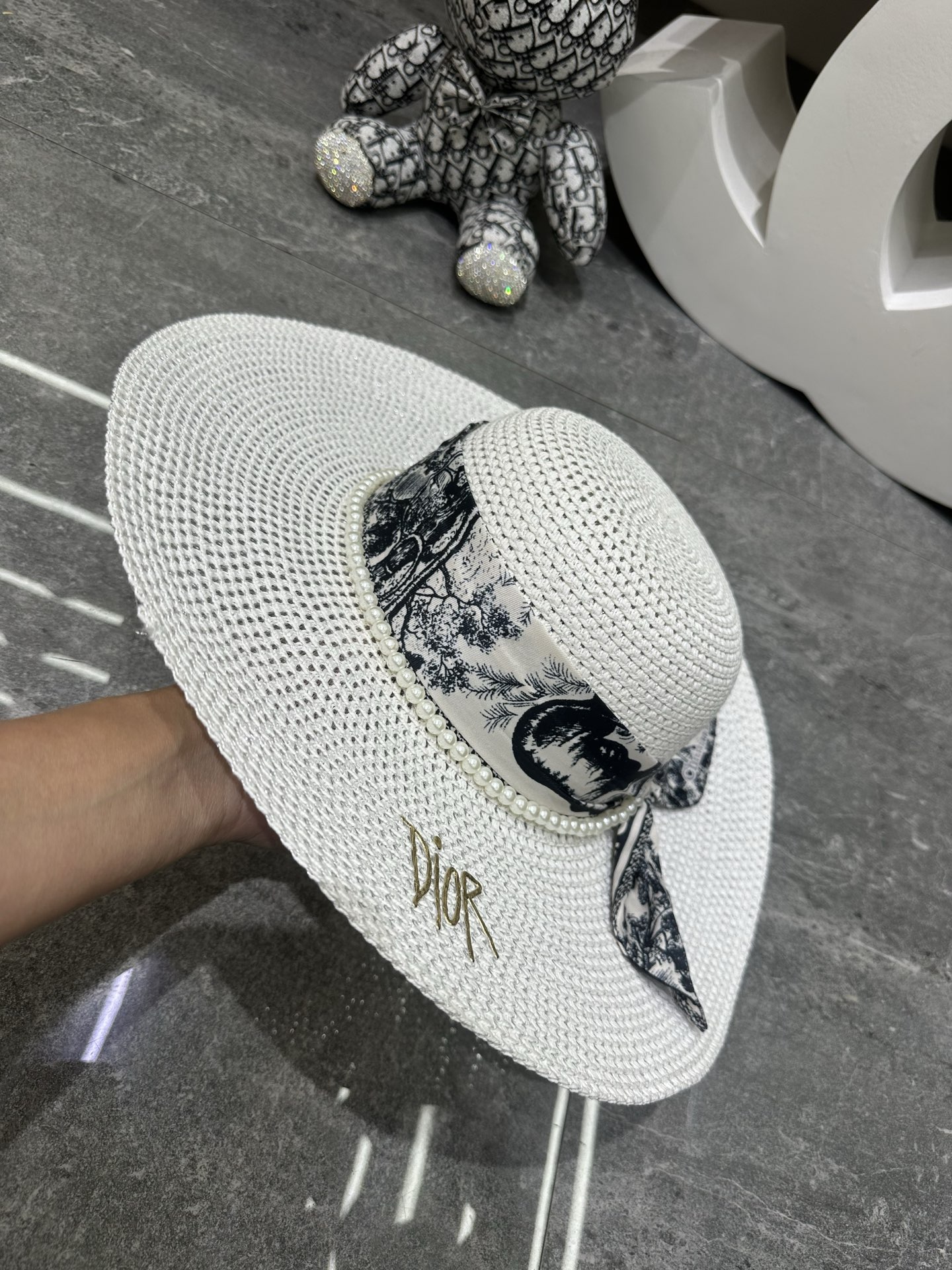 春夏新品迪奥爆款丝巾大沿帽沙滩🏖️帽👒