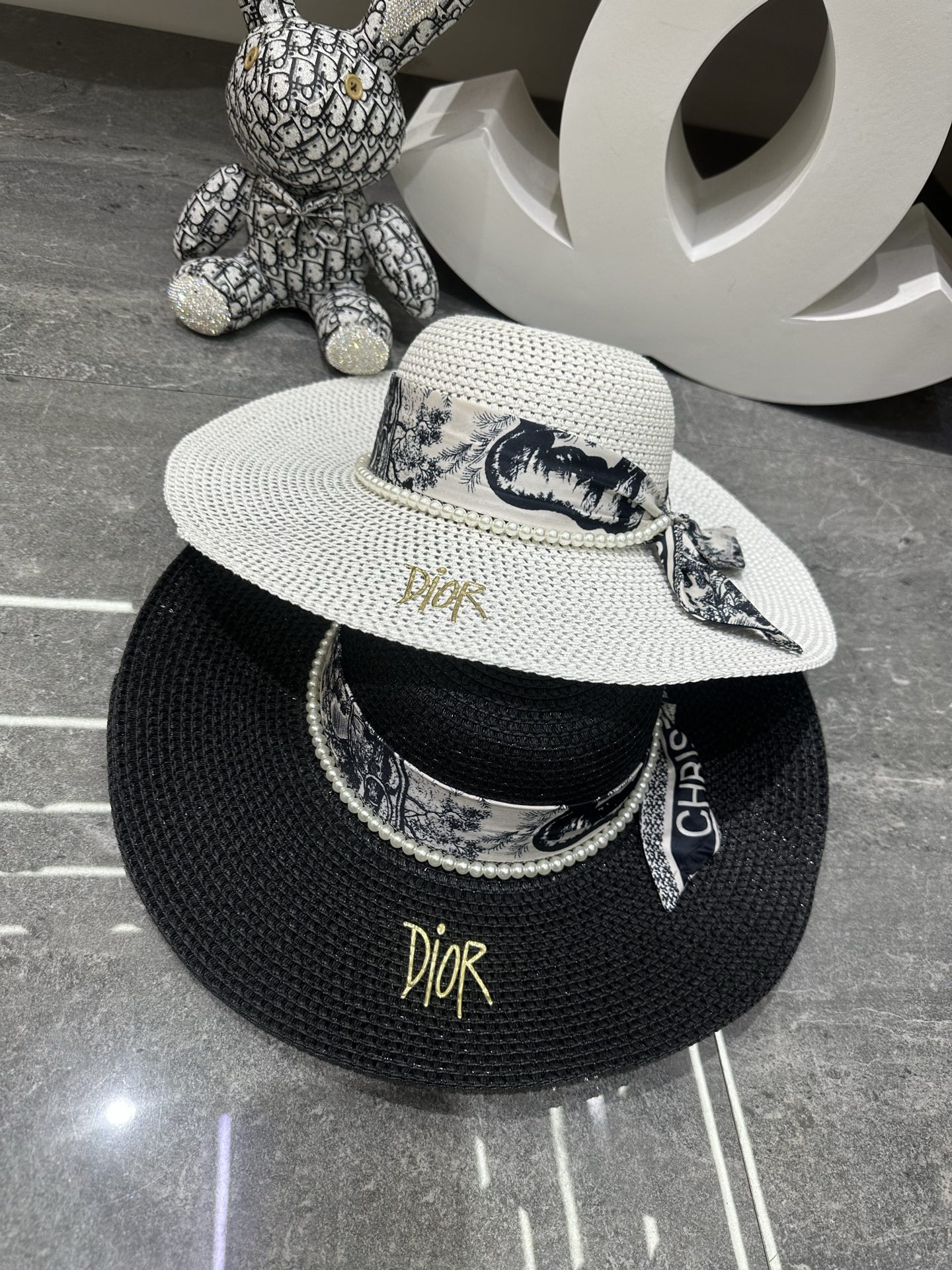 春夏新品迪奥爆款丝巾大沿帽沙滩🏖️帽👒