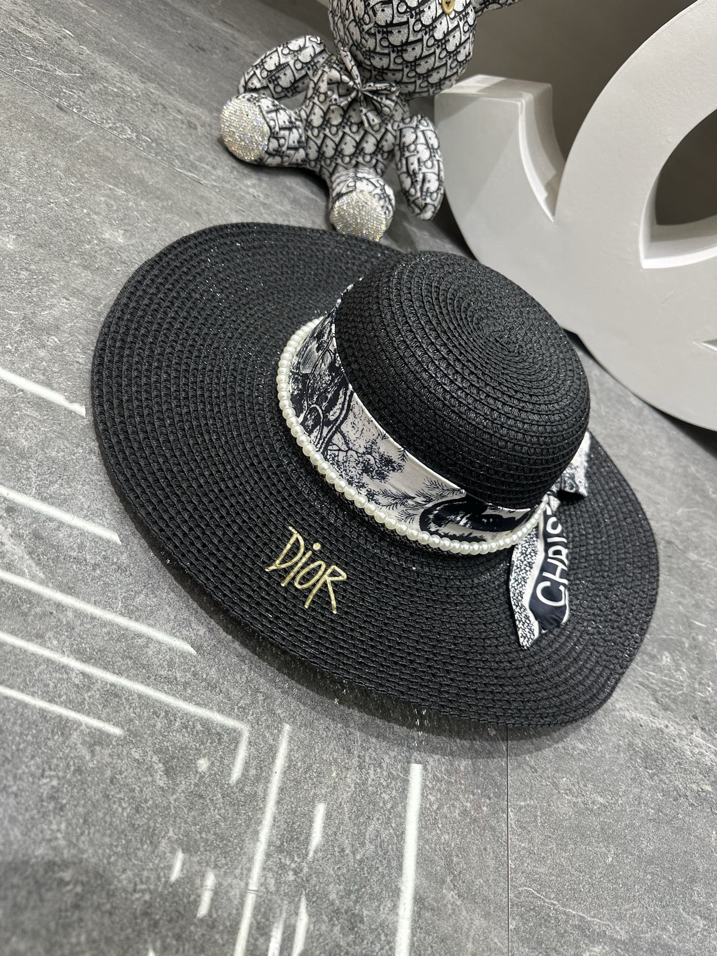 春夏新品迪奥爆款丝巾大沿帽沙滩🏖️帽👒