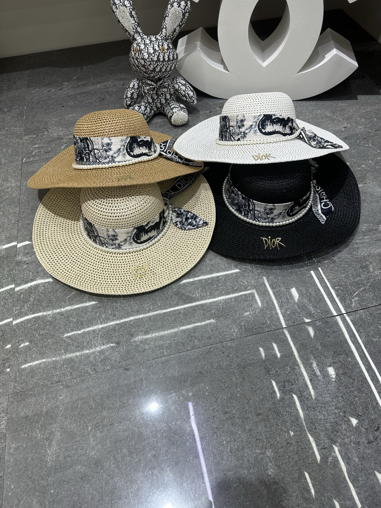 春夏新品迪奥爆款丝巾大沿帽沙滩🏖️帽👒