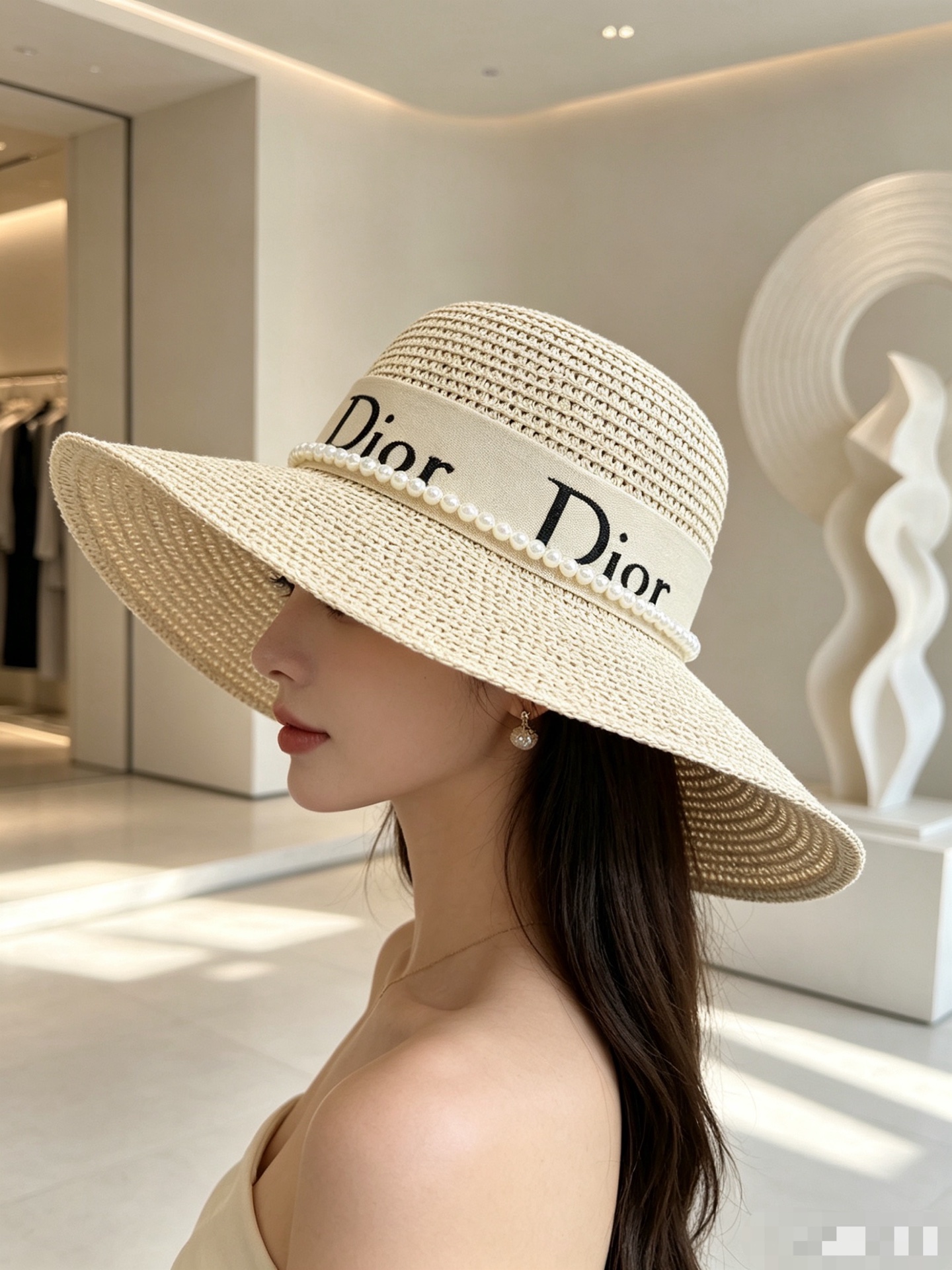 NO:883266,Special price with dust bag. [DIOR Dior] 2026 new dome pearl webbing large brimmed straw hat, sunshade and easy to match, street travel hat straw hat fisherman hat baseball cap, hat, dior, dior, espadrilles, hats19860909特价配防尘袋.【DIOR迪奥】2026新款圆顶珍珠织带大沿草帽,遮阳又好搭,出街旅行单品帽子草帽渔夫帽棒球帽,帽子,dior,dior,espadrilles,hats,hat