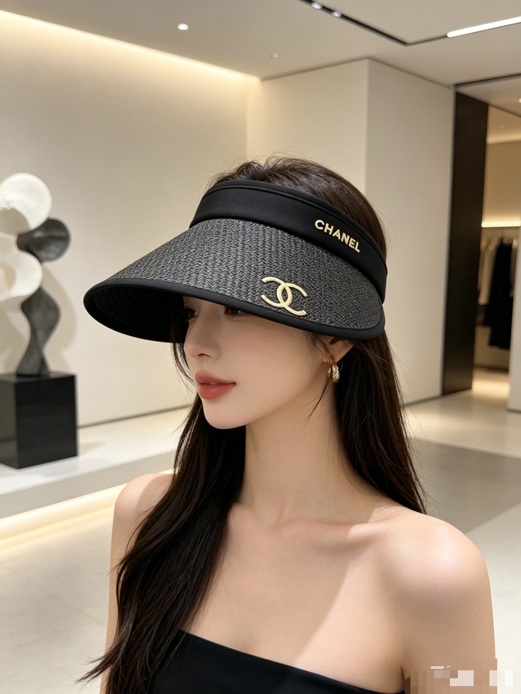 💛配防尘袋 【CHANEL香奈儿】 2026新款编织空顶帽，🔆遮阳百搭～休闲出街神器