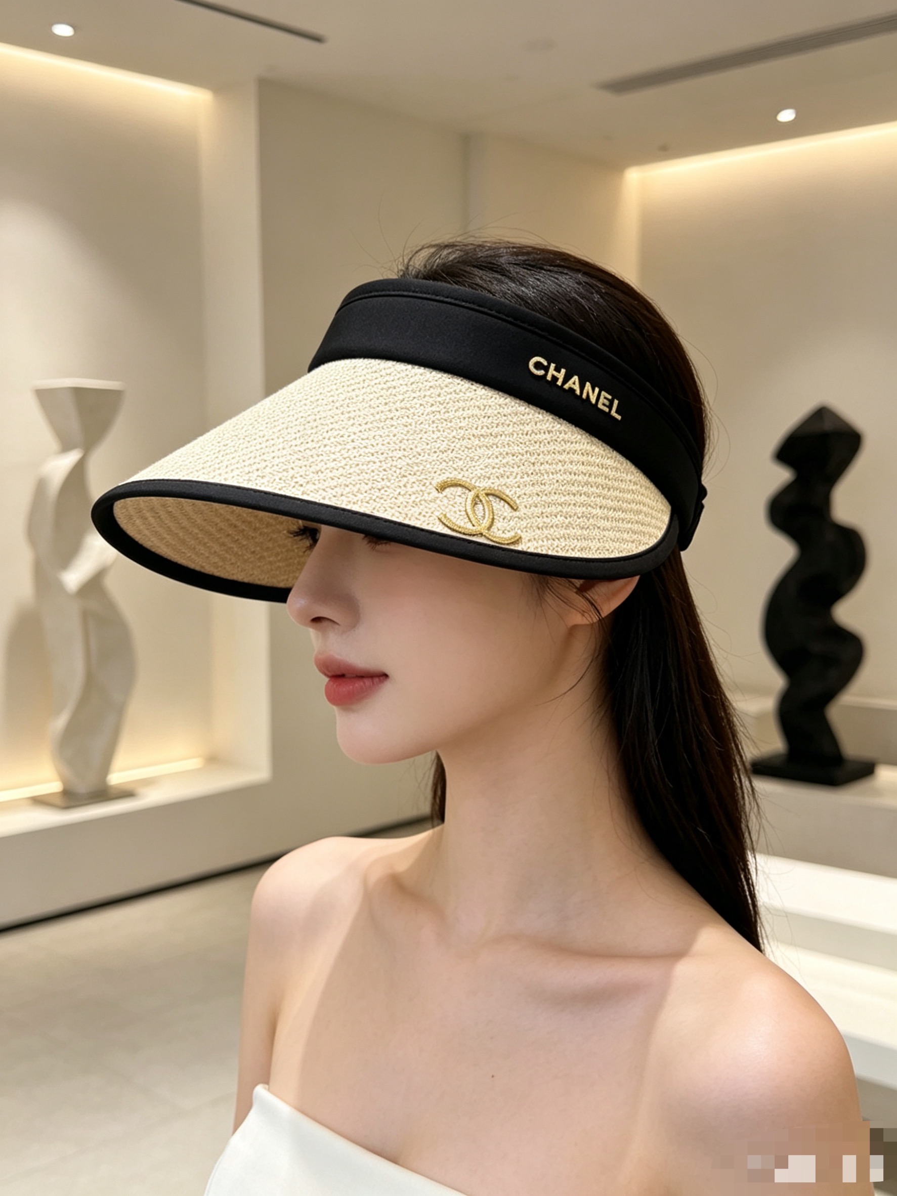 💛配防尘袋 【CHANEL香奈儿】 2026新款编织空顶帽，🔆遮阳百搭～休闲出街神器