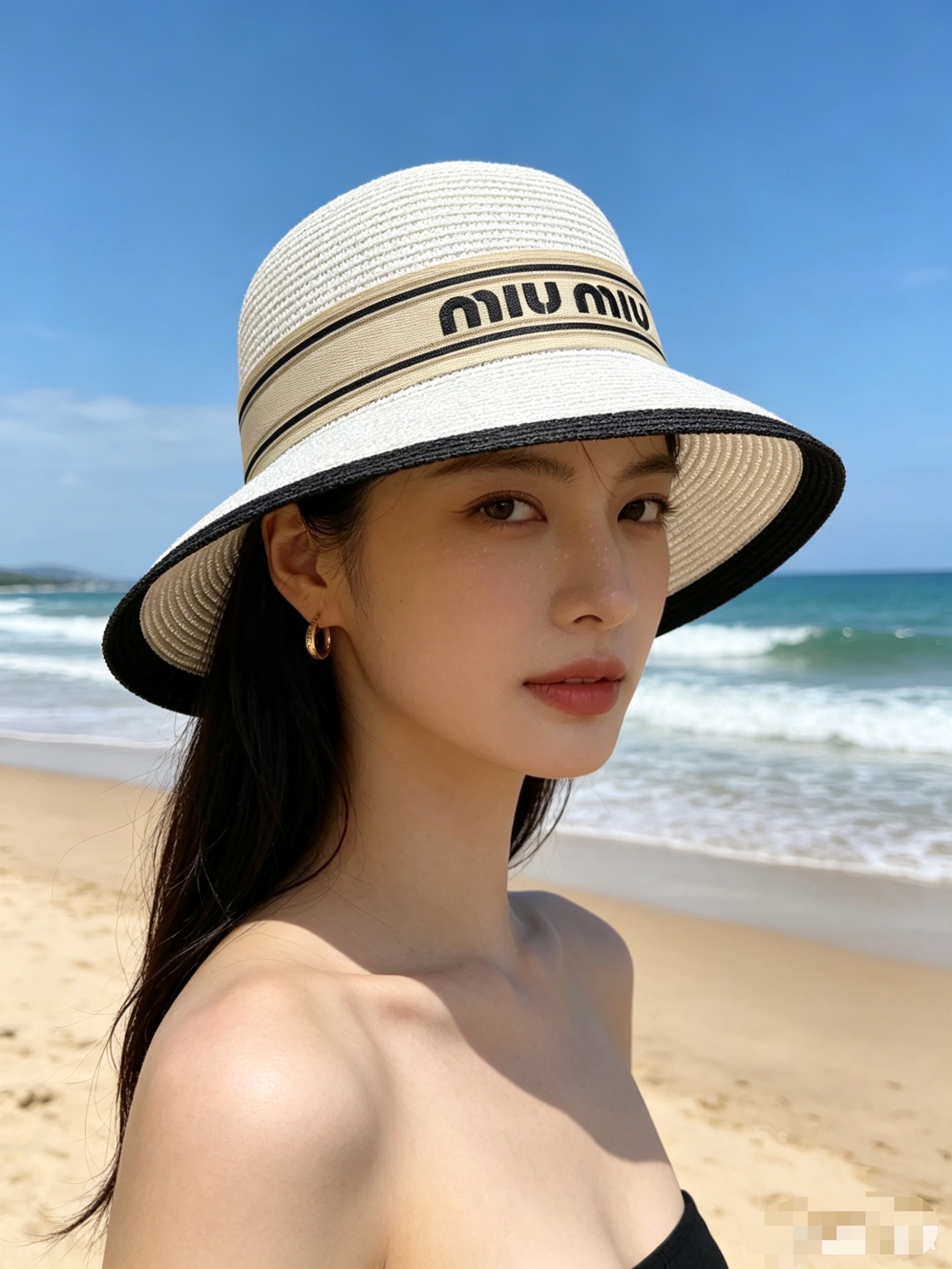 💛配防尘袋.  【MIUMIU缪缪】2026新款密织织带盆帽草帽，遮阳又好搭，出街旅行单品