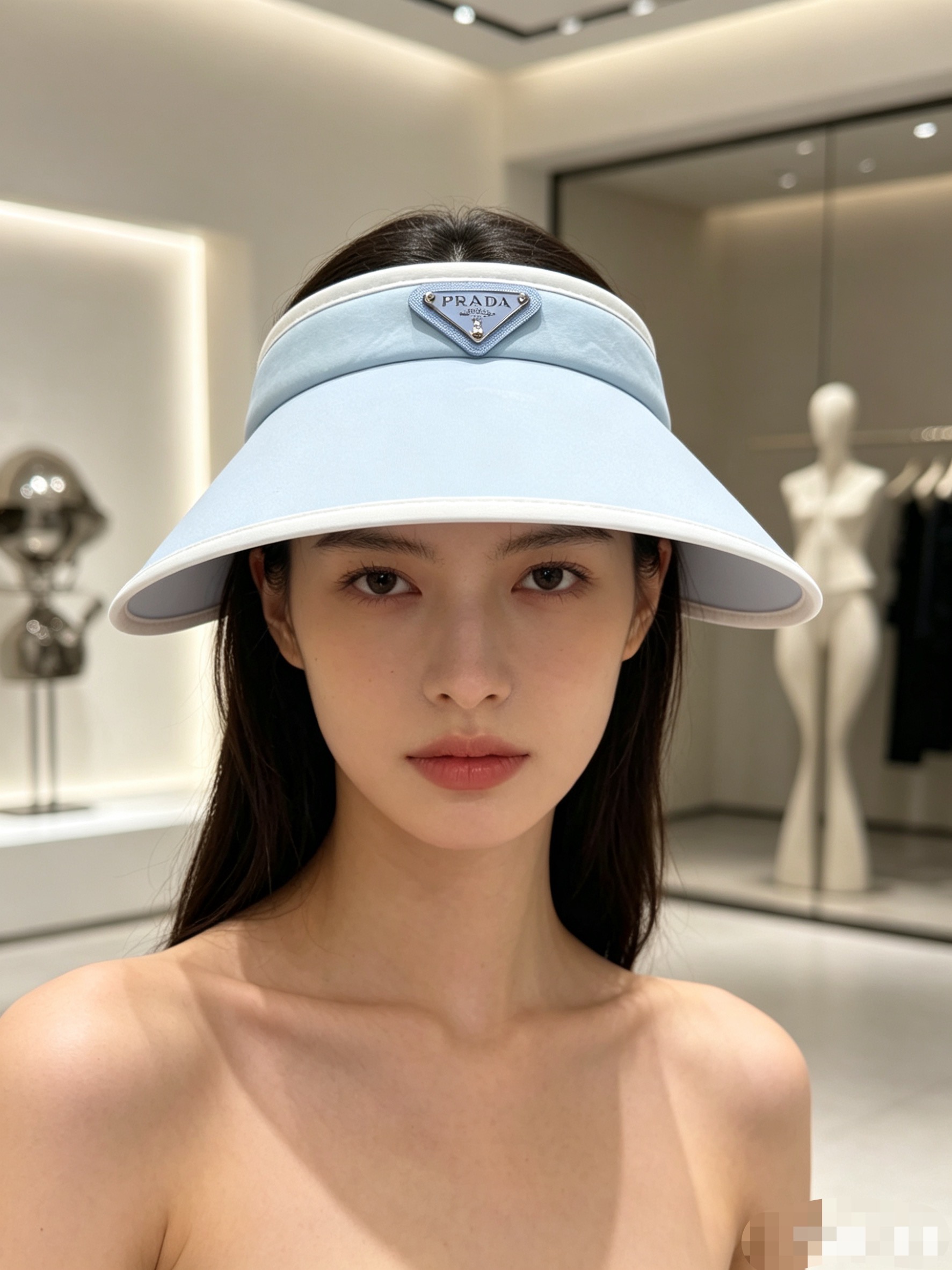 💛配防尘袋 【PRADA普拉达】 2026新款冰丝三角标空顶帽，🔆遮阳百搭～休闲出街神器