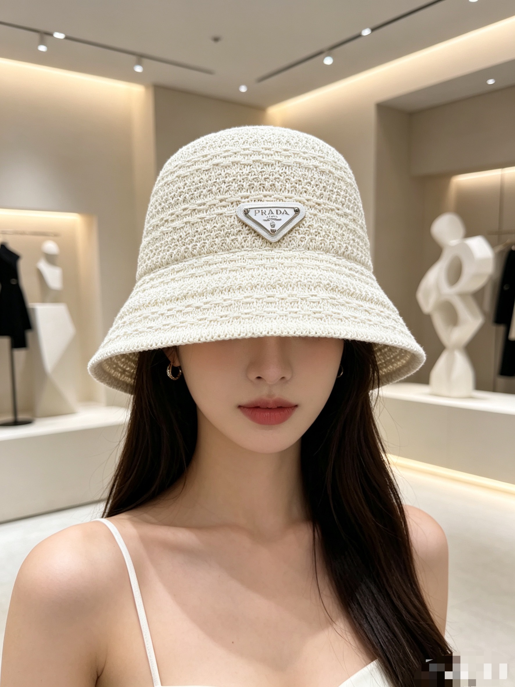 NO:883399,Special price with dust bag [PRADA] 2026 spring and summer new daily bucket hat, unique design ~ a retro literary hat, straw hat, bucket hat, baseball cap, hat, prada, prada, espadrilles, hats19860909特价配防尘袋【PRADA普拉达】2026春夏新款日常渔夫帽, 独特设计～复古文艺的一款帽子草帽渔夫帽棒球帽,帽子,prada,prada,espadrilles,hats,hat