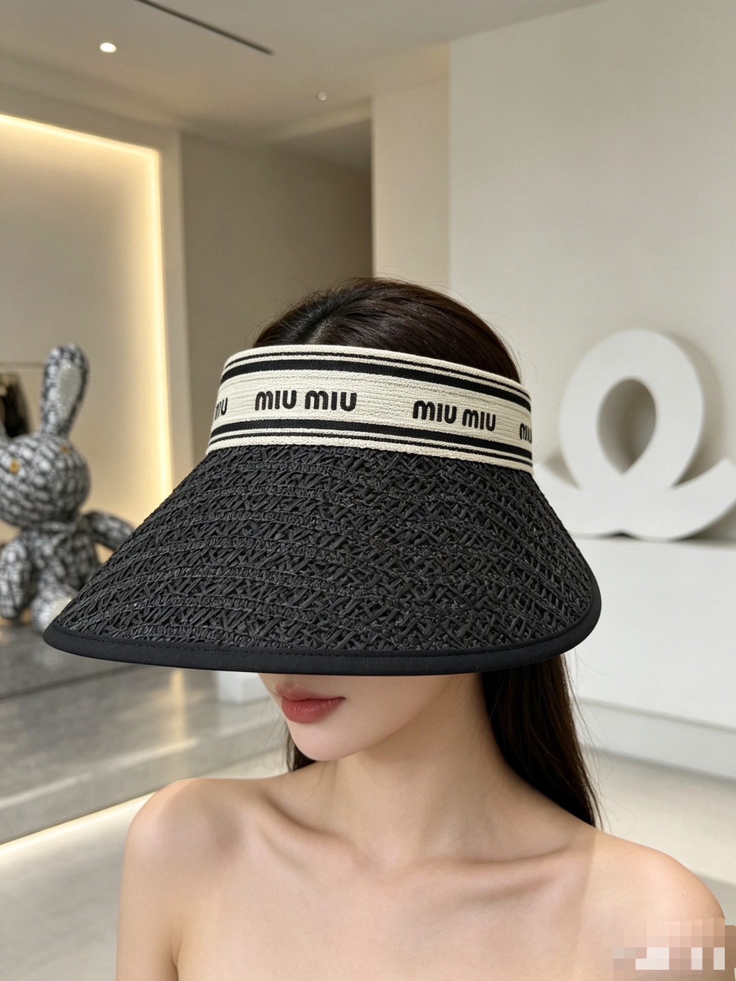 💛配防尘袋 【MIUMIU缪缪】 2026新款编织遮阳帽空顶帽，🔆遮阳百搭～休闲出街神器