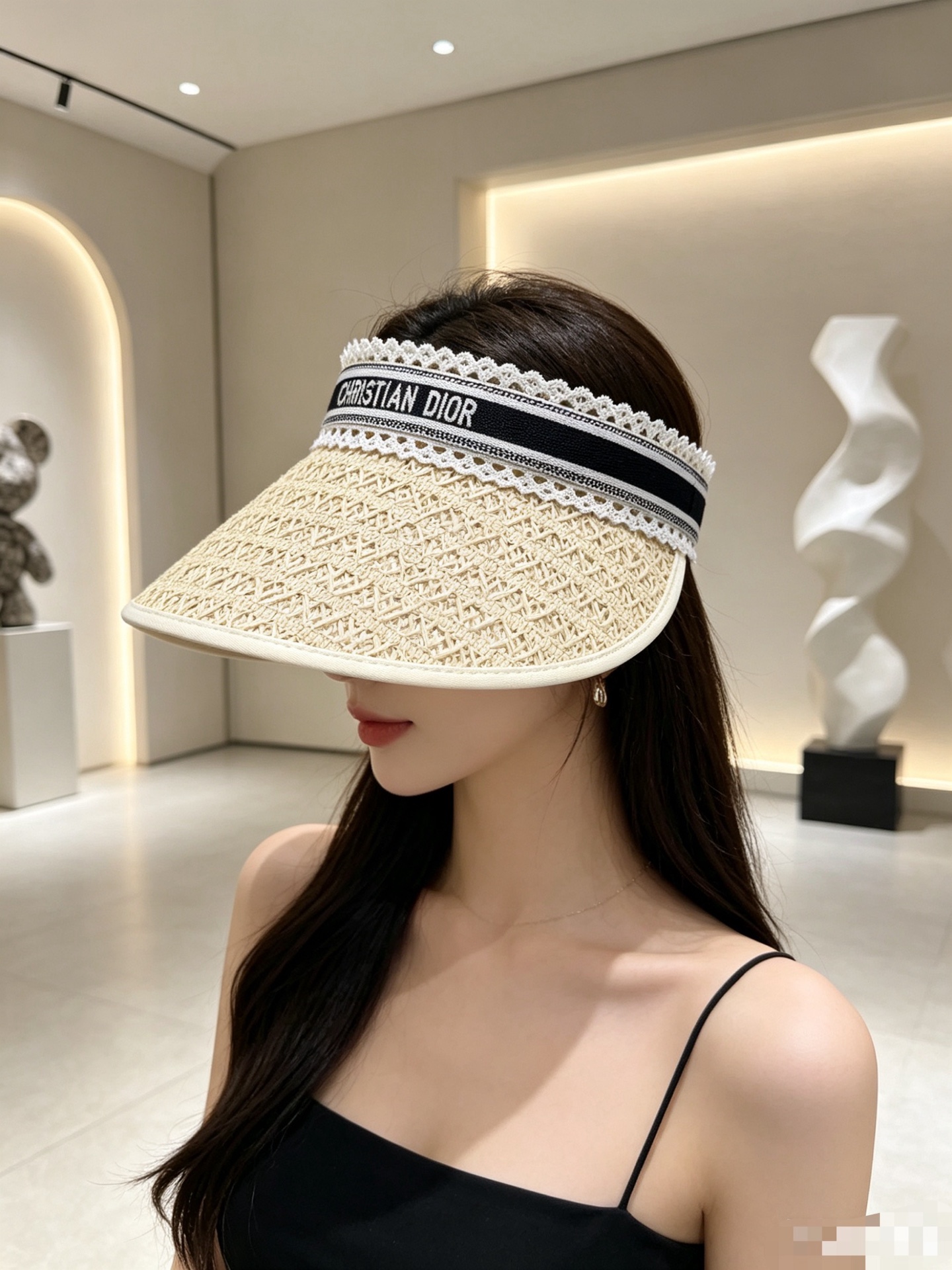 💛配防尘袋 【MIUMIU缪缪】 2026新款编织遮阳帽空顶帽，🔆遮阳百搭～休闲出街神器