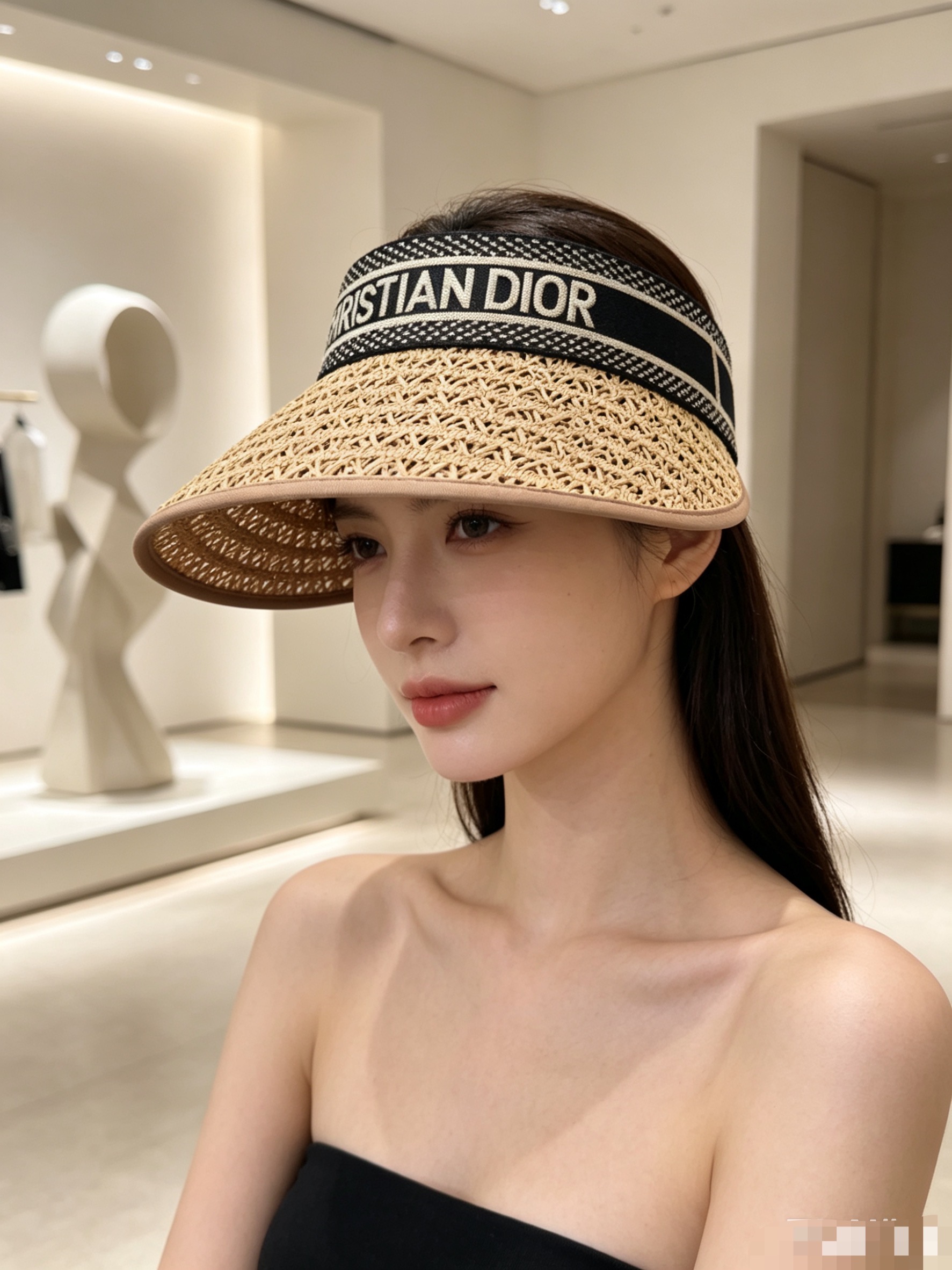 💛配防尘袋 【DIOR迪奥】 2026新款编织织带款空顶帽，🔆遮阳百搭～休闲出街神器