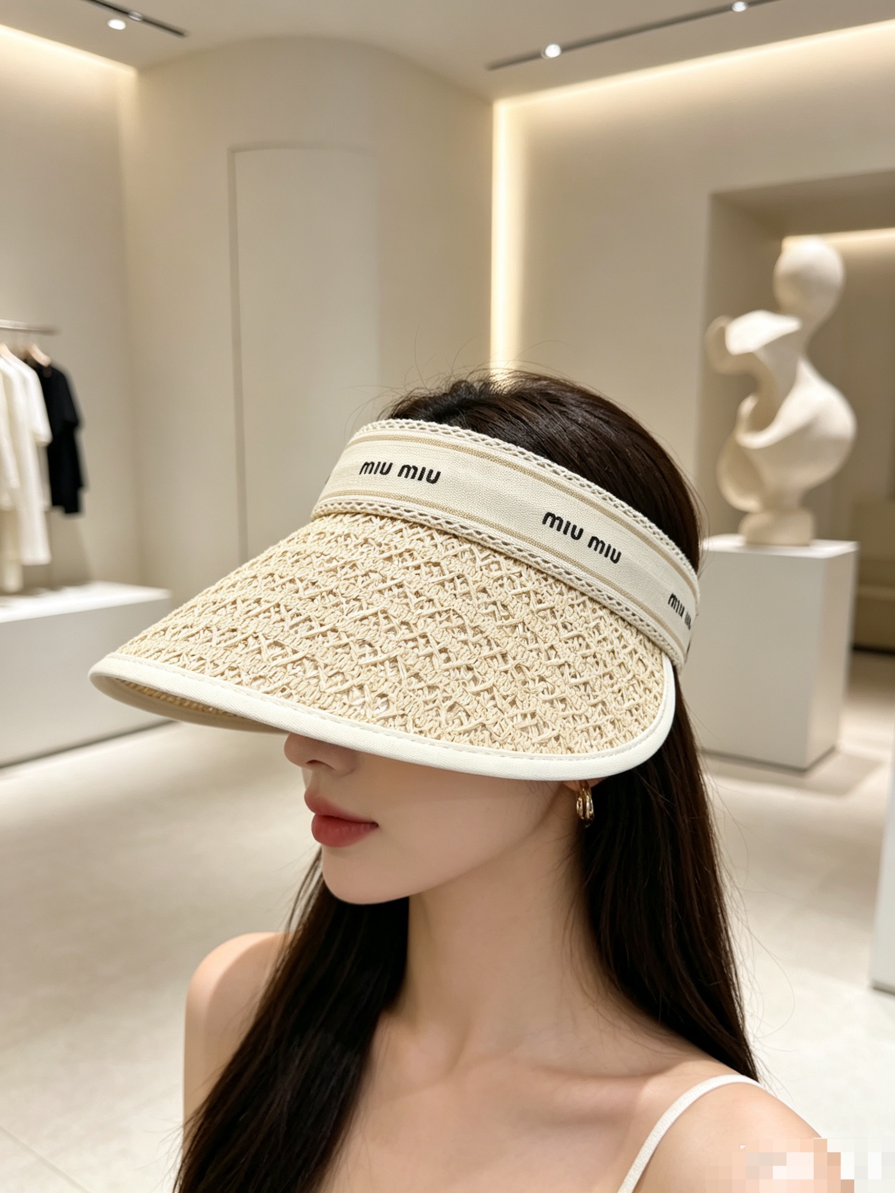 💛配防尘袋 【MIUMIU缪缪】 2026新款编织遮阳帽空顶帽，🔆遮阳百搭～休闲出街神器