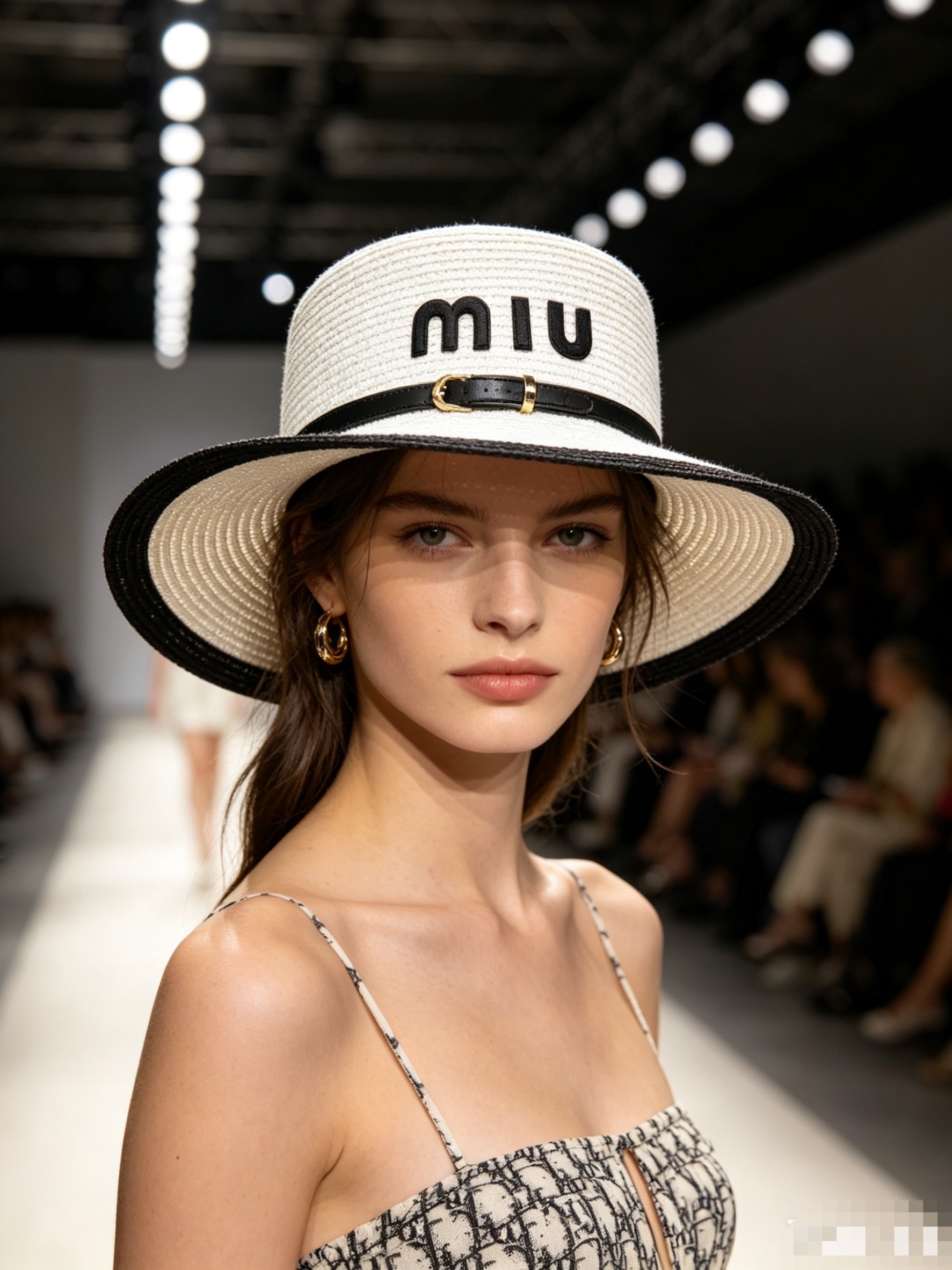💛配防尘袋.  【MIUMIU缪缪】2026新款密织皮带盆帽草帽，遮阳又好搭，出街旅行单品