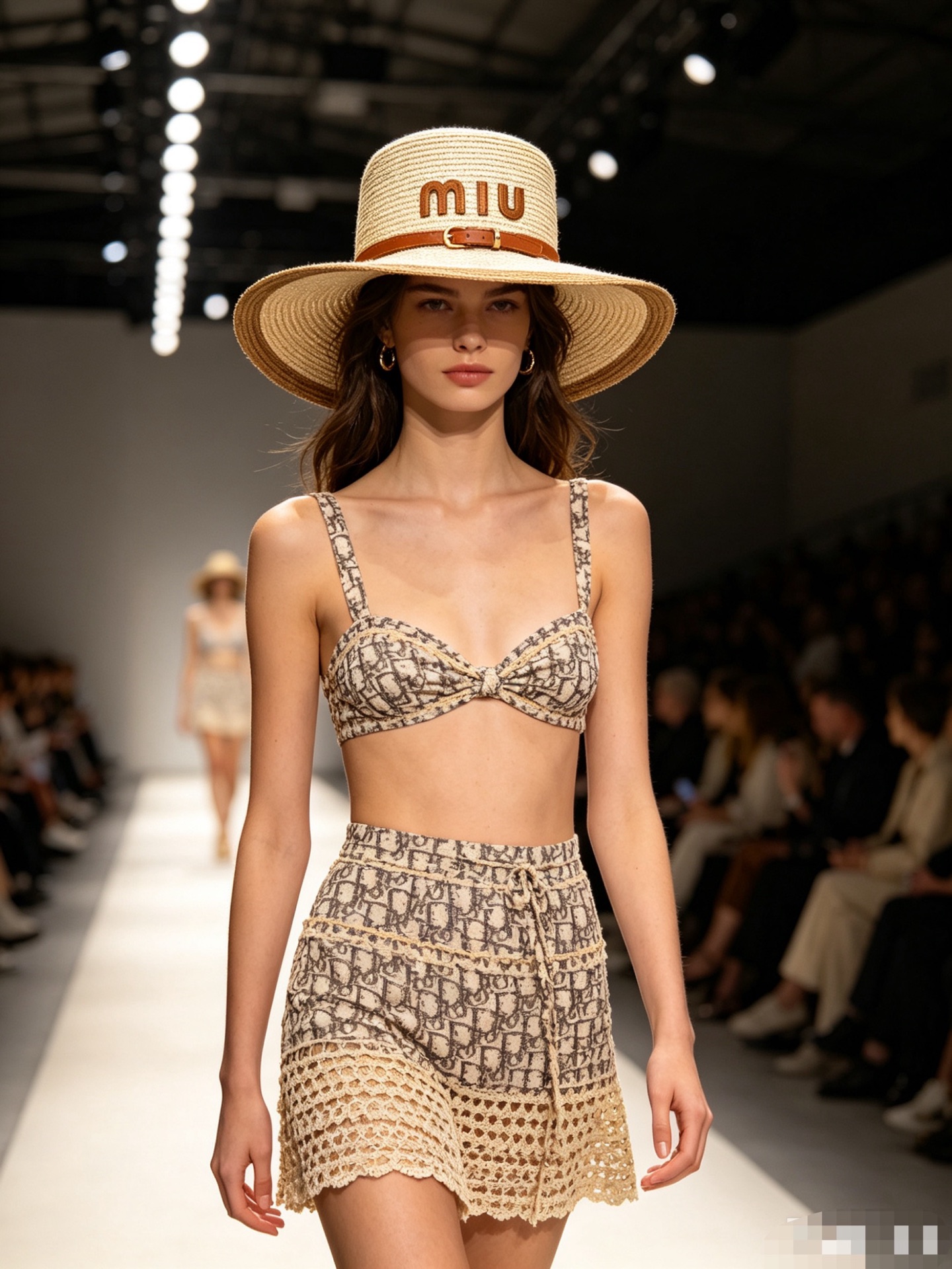 💛配防尘袋.  【MIUMIU缪缪】2026新款密织皮带盆帽草帽，遮阳又好搭，出街旅行单品