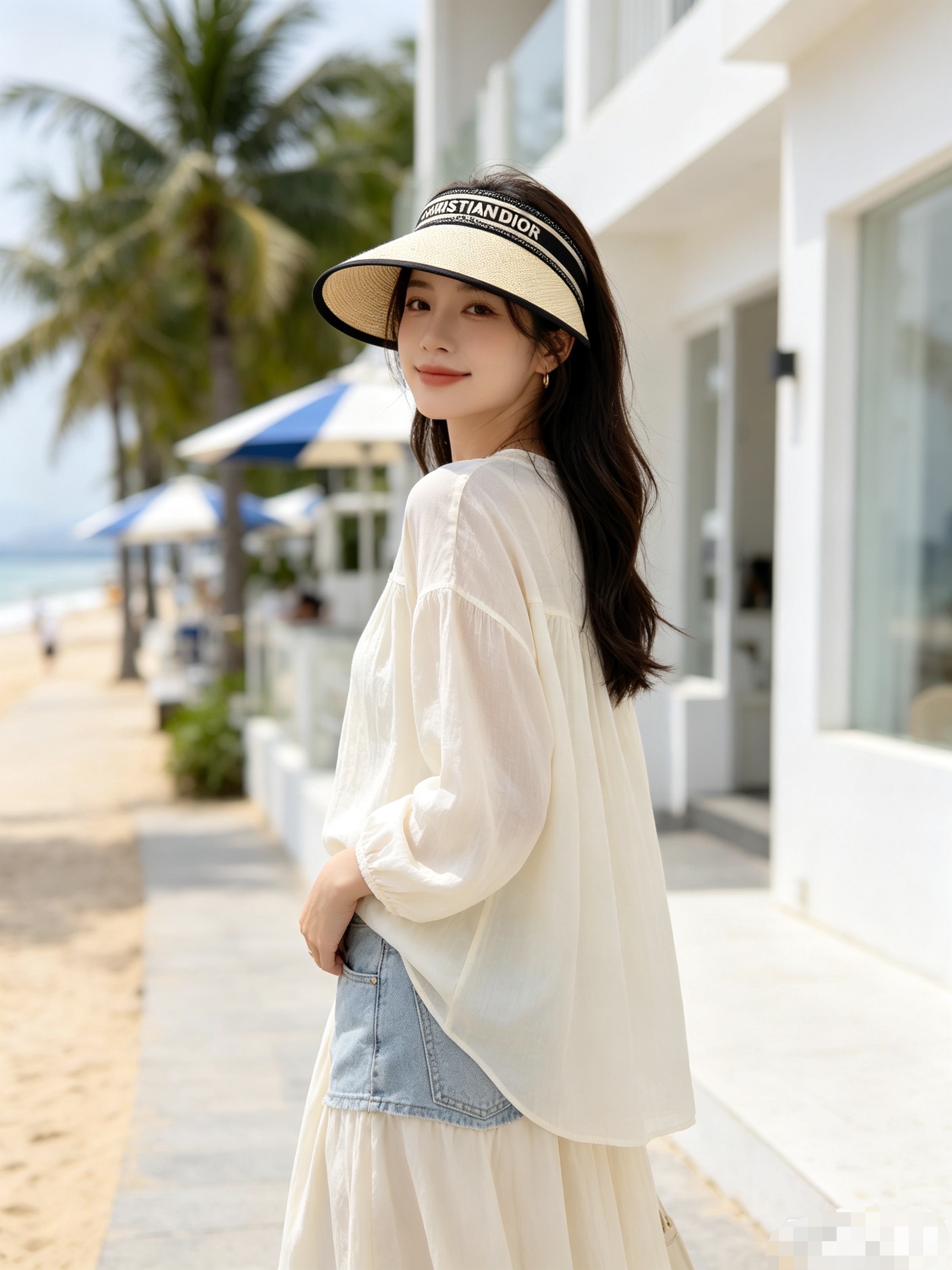 💛配防尘袋 【DIOR迪奥】2026春夏新款织带遮阳帽空顶帽，🔆遮阳百搭～休闲出街神器