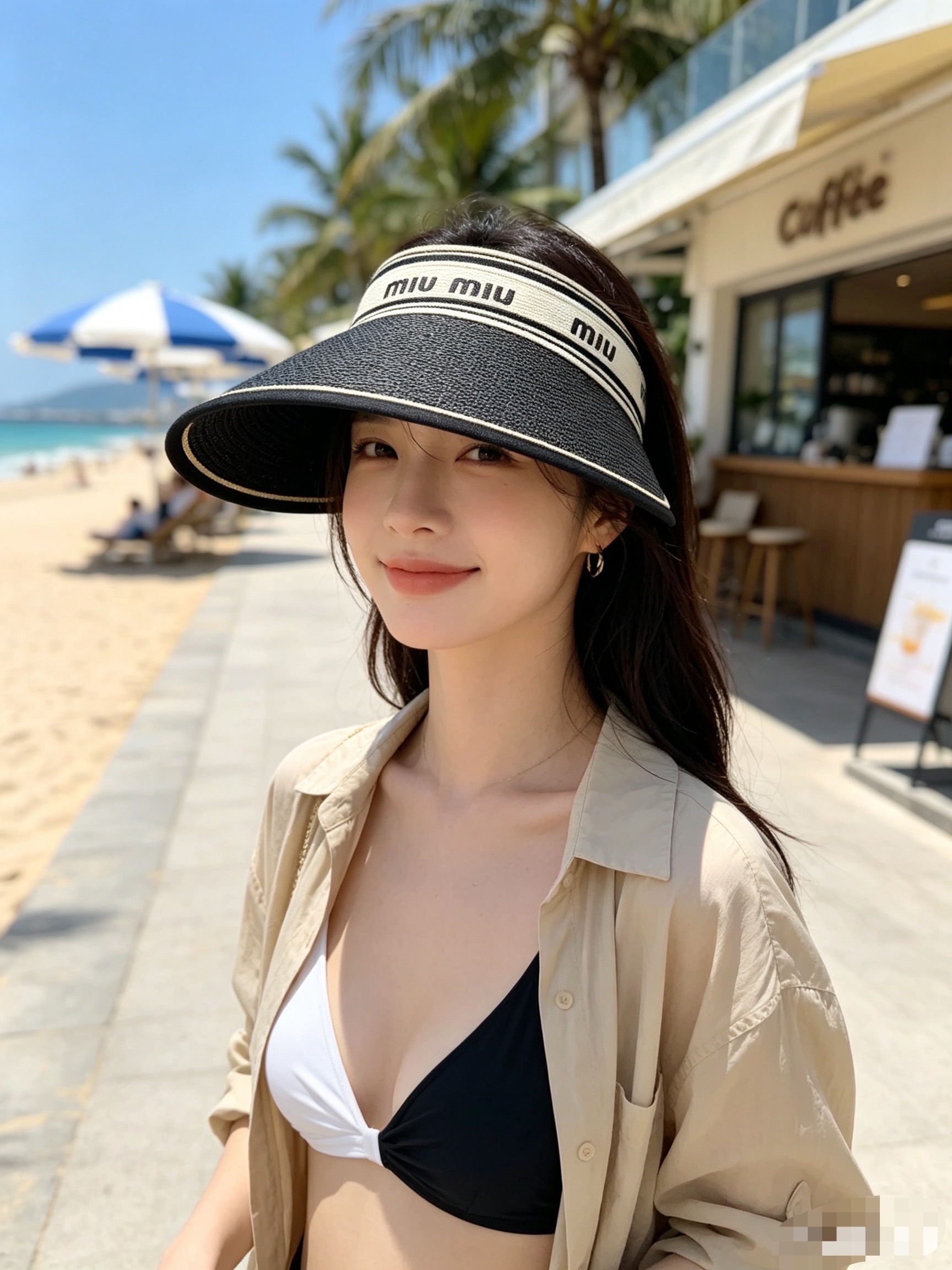 💛配防尘袋 【MIUMIU缪缪】2026春夏新款织带遮阳帽空顶帽，🔆遮阳百搭～休闲出街神器
