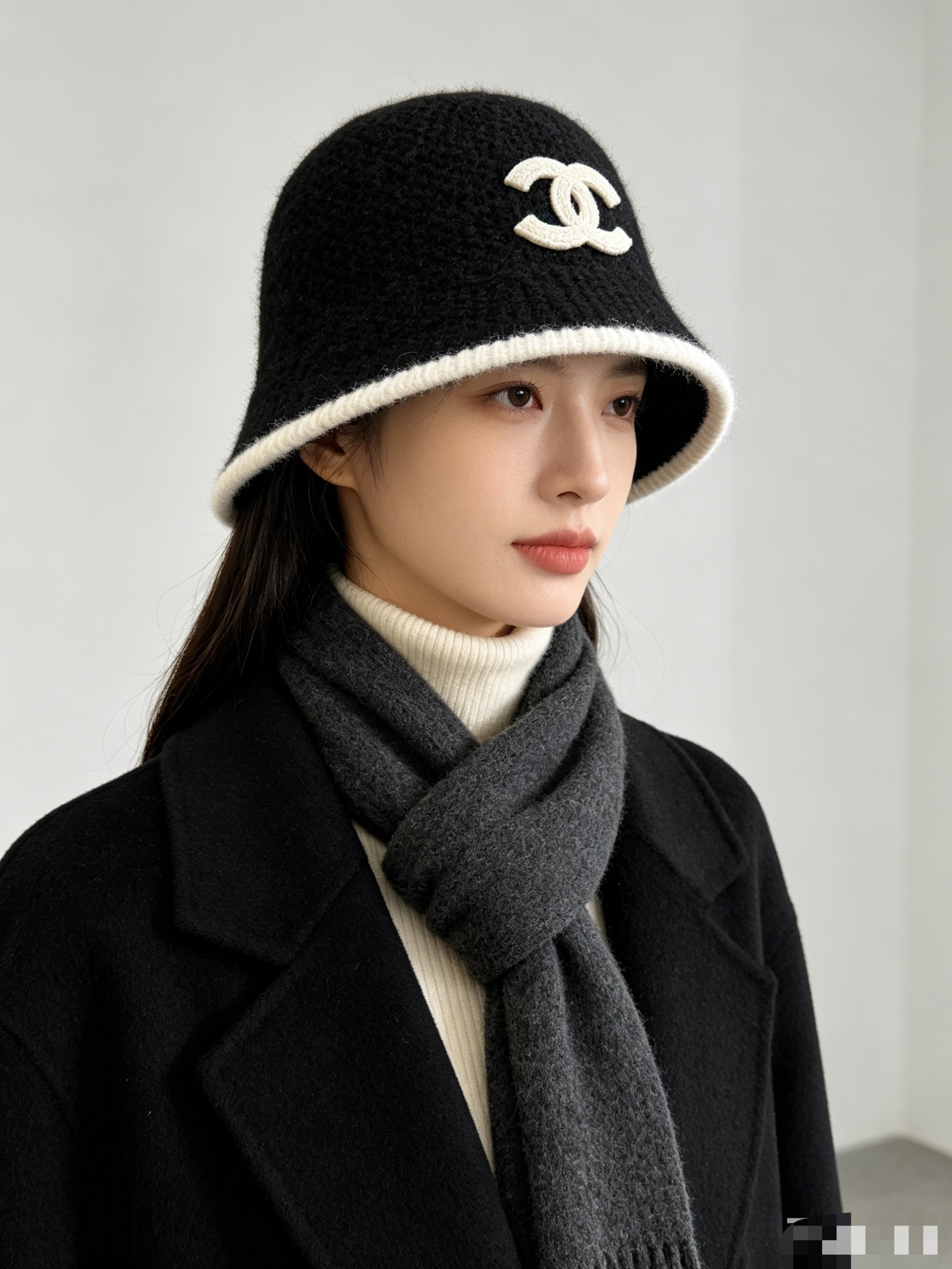 💛配防尘袋【CHANEL香奈儿】2026早秋新款羊毛针织渔夫帽 简约贵气的一款～新品上架