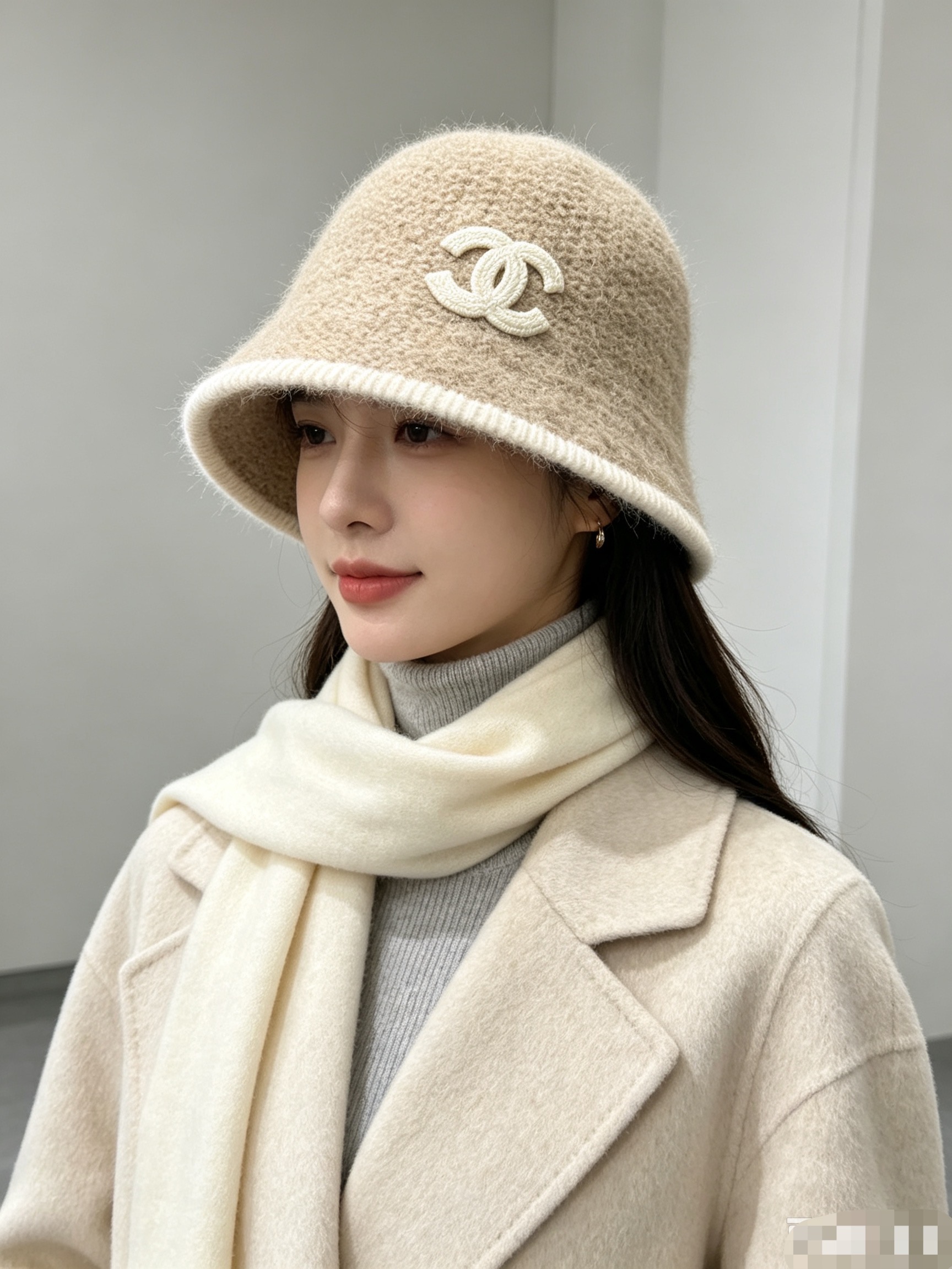 💛配防尘袋【CHANEL香奈儿】2026早秋新款羊毛针织渔夫帽 简约贵气的一款～新品上架