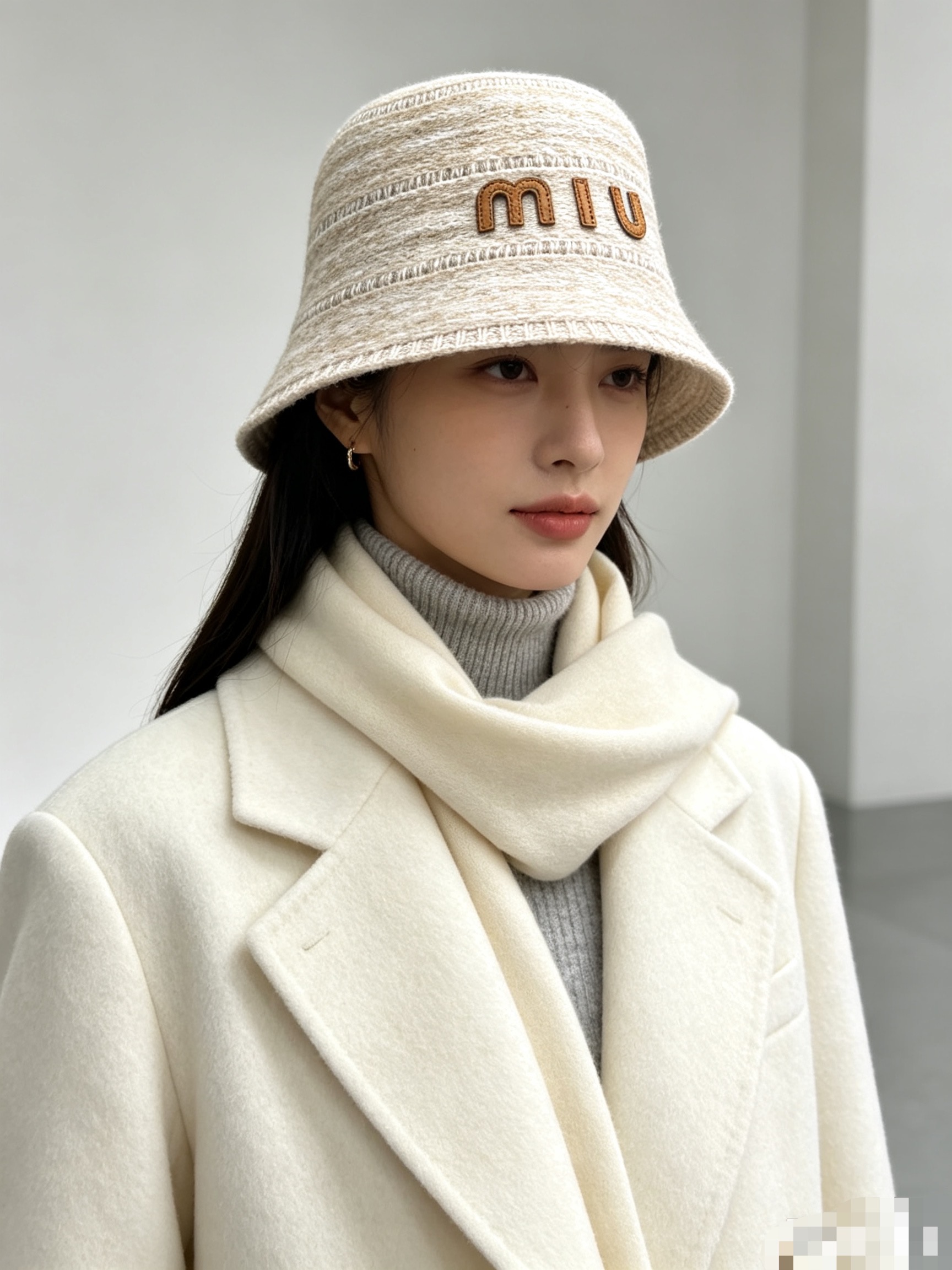 💛配防尘袋【MIUMIU缪缪】2026早秋新款羊毛针织渔夫帽 简约贵气的一款～新品上架
