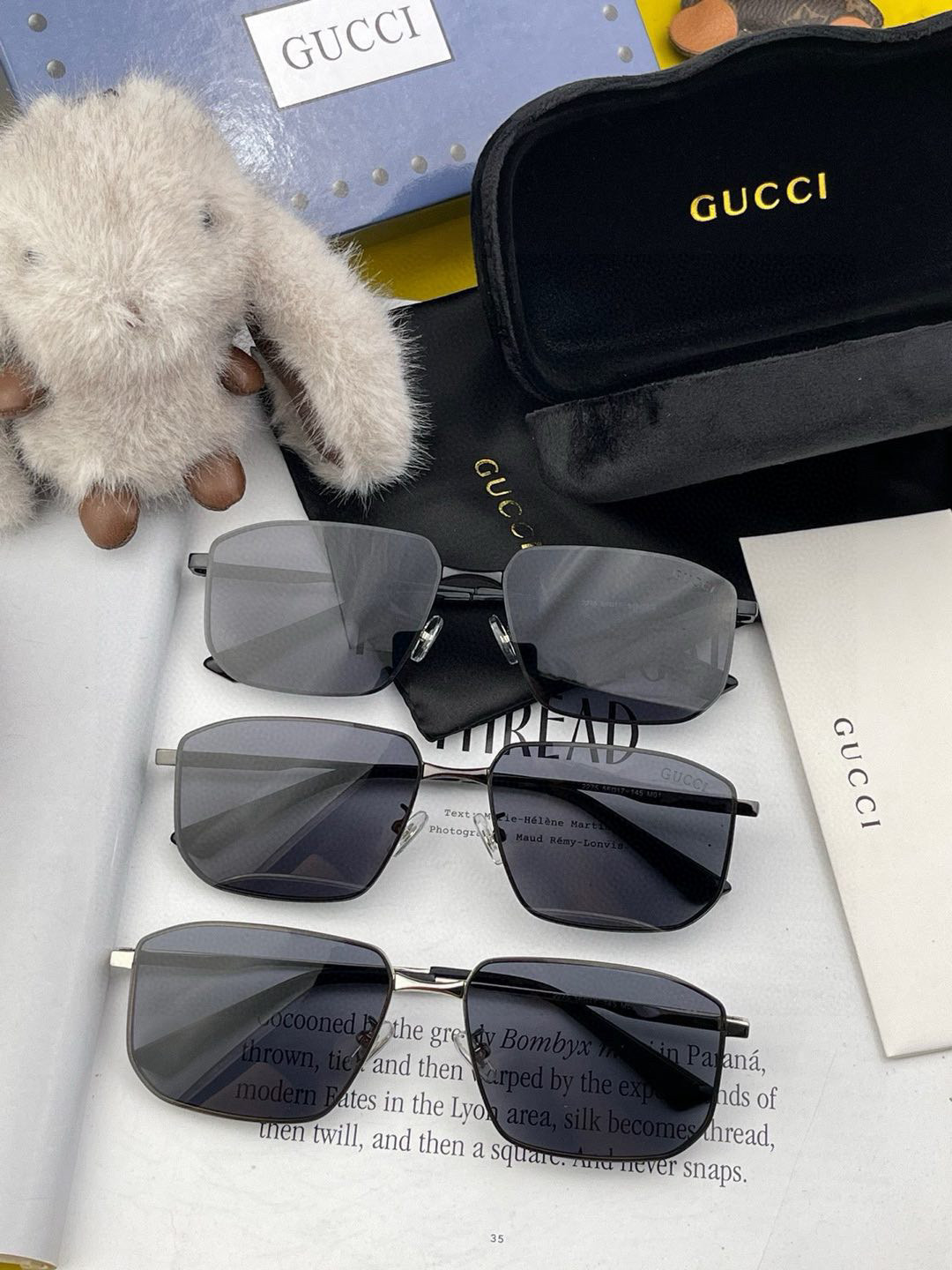  GUCCI 男款炫彩飞行员偏光太阳镜 ❤️材质：高清尼龙加厚卡槽高清偏光镜片 🌹无边框镜架💕颜👍型号：