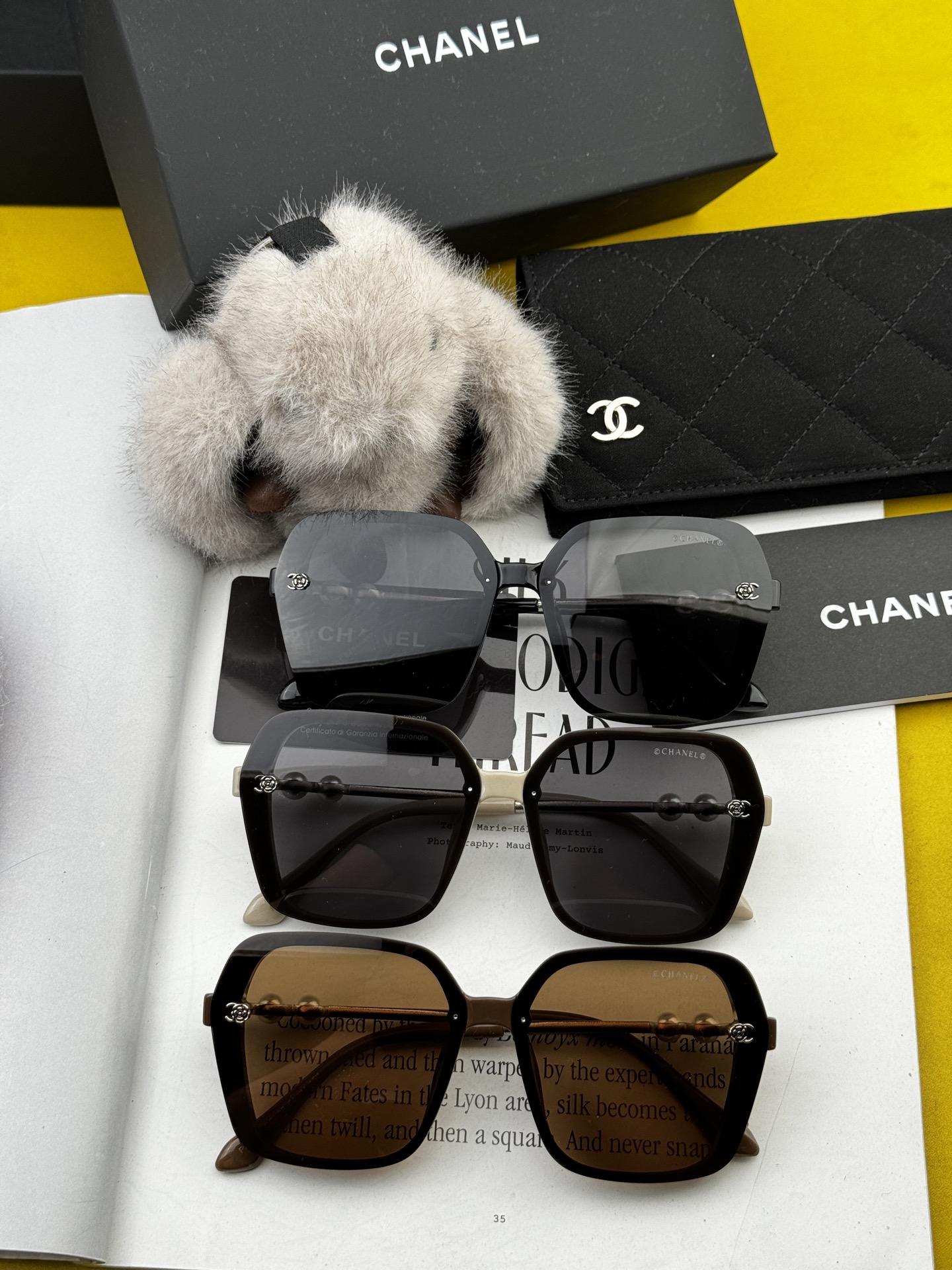 🔺CHANEL🔻2025官方早春新款，众多明星同款色香奈儿‼️‼️新款珍珠大框偏光墨镜 ，🌈🌈宝丽来超清