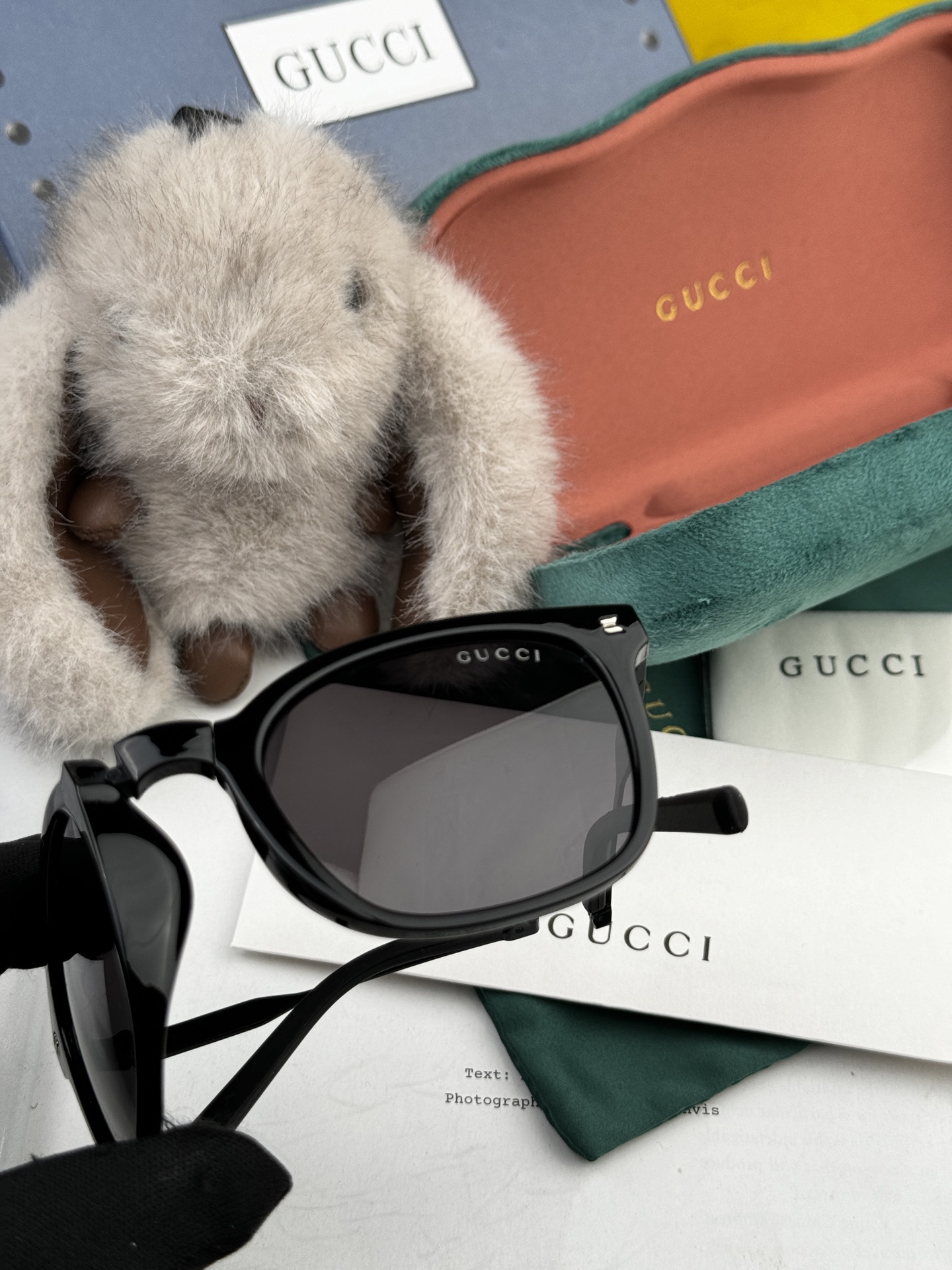 🔺 【GUCCI】2025开春新款 潮流爆款 时尚折叠方框偏光太阳镜 高品质 佩戴舒适 网红潮款墨镜 型