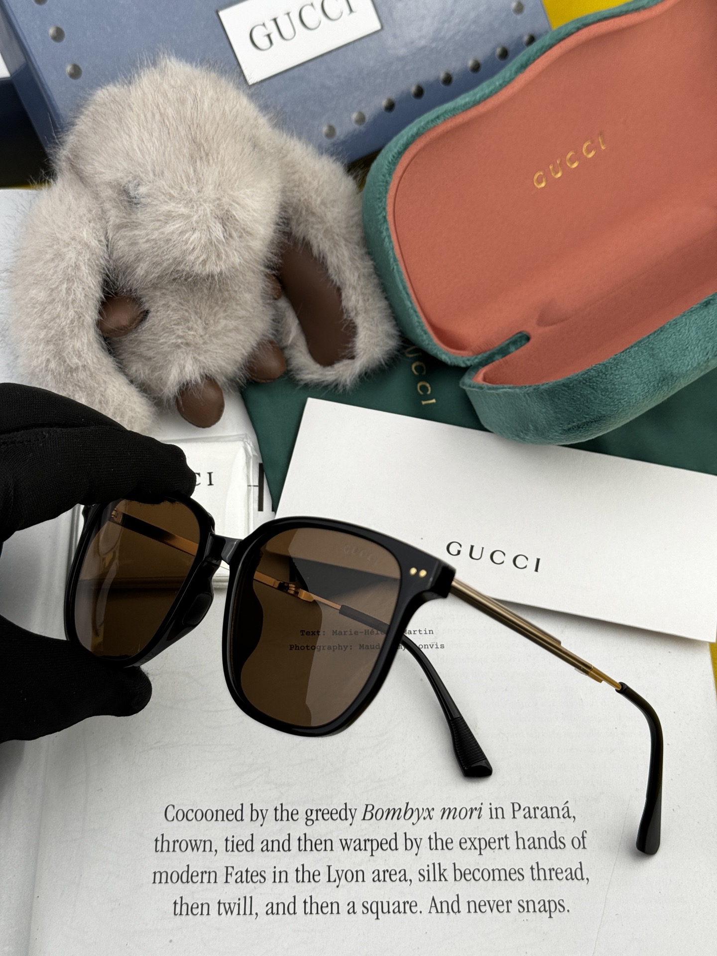 🔺 【GUCCI】2025开春新款 潮流爆款 时尚折叠方框偏光太阳镜 高品质 佩戴舒适 网红潮款墨镜 型