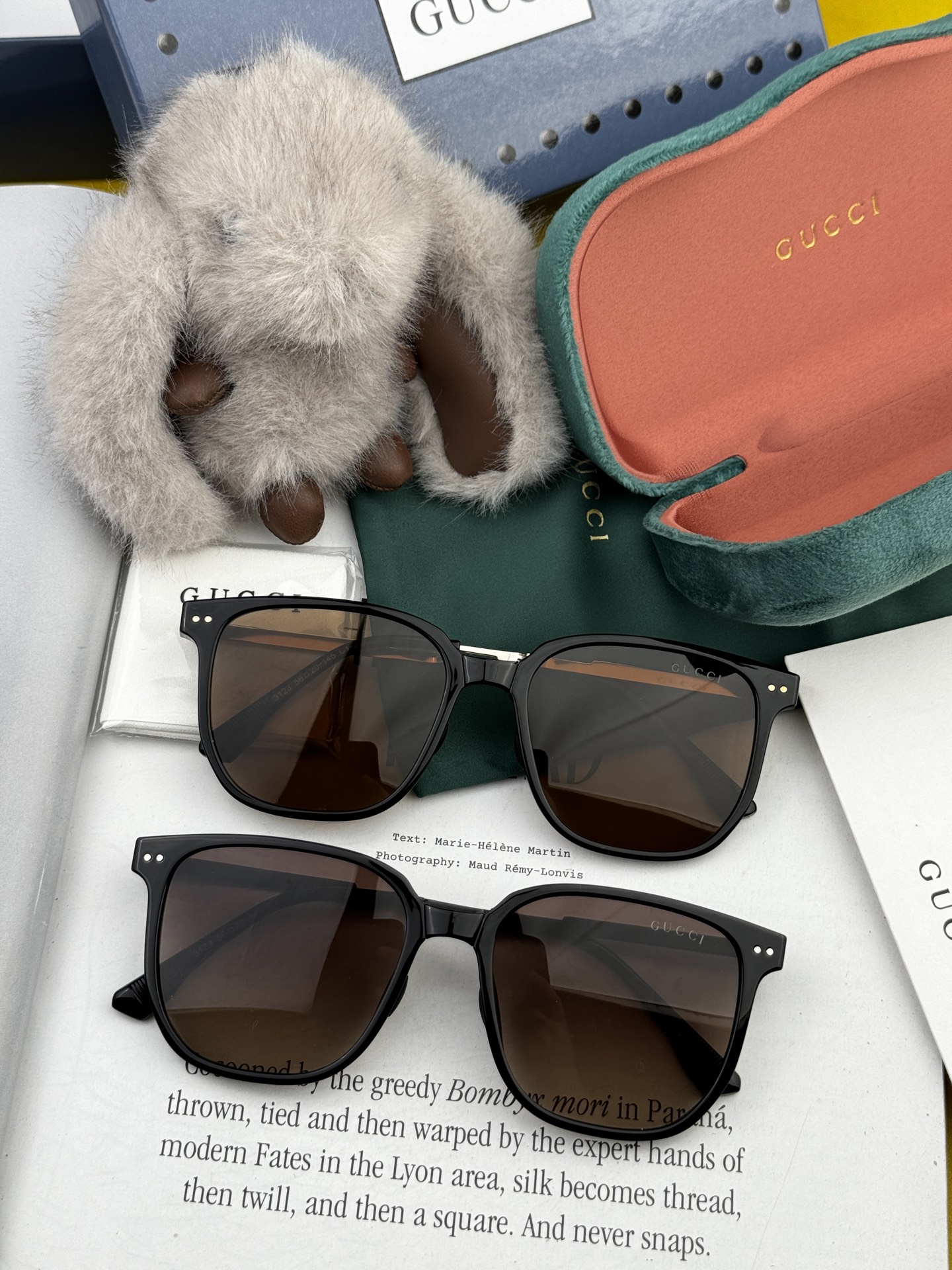 🔺 【GUCCI】2025开春新款 潮流爆款 时尚折叠方框偏光太阳镜 高品质 佩戴舒适 网红潮款墨镜 型