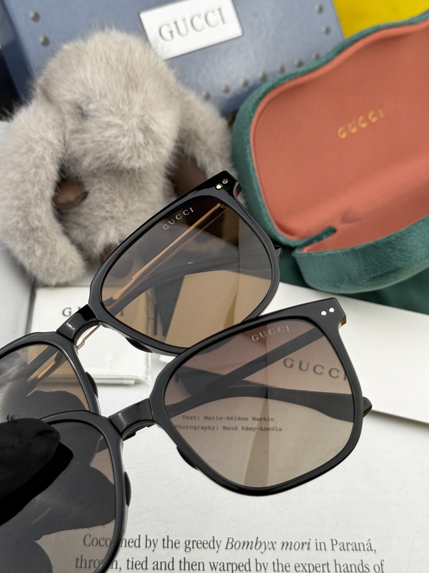 🔺 【GUCCI】2025开春新款 潮流爆款 时尚折叠方框偏光太阳镜 高品质 佩戴舒适 网红潮款墨镜 型