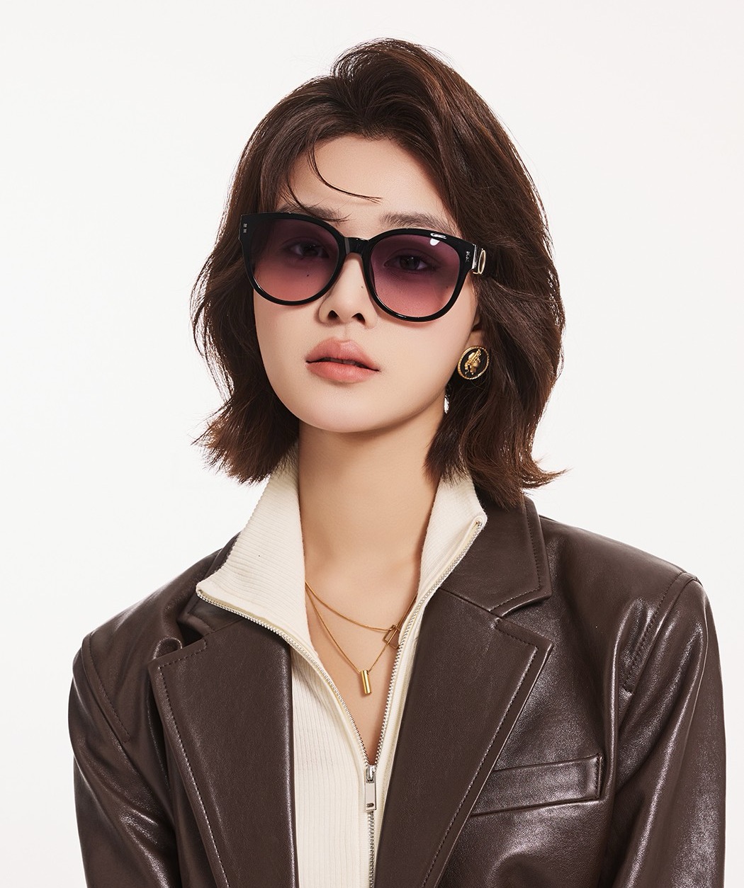 🔺 【GUCCI】2025开春新款 潮流爆款 时尚圆框偏光太阳镜 高品质 佩戴舒适 网红潮款墨镜 女士高