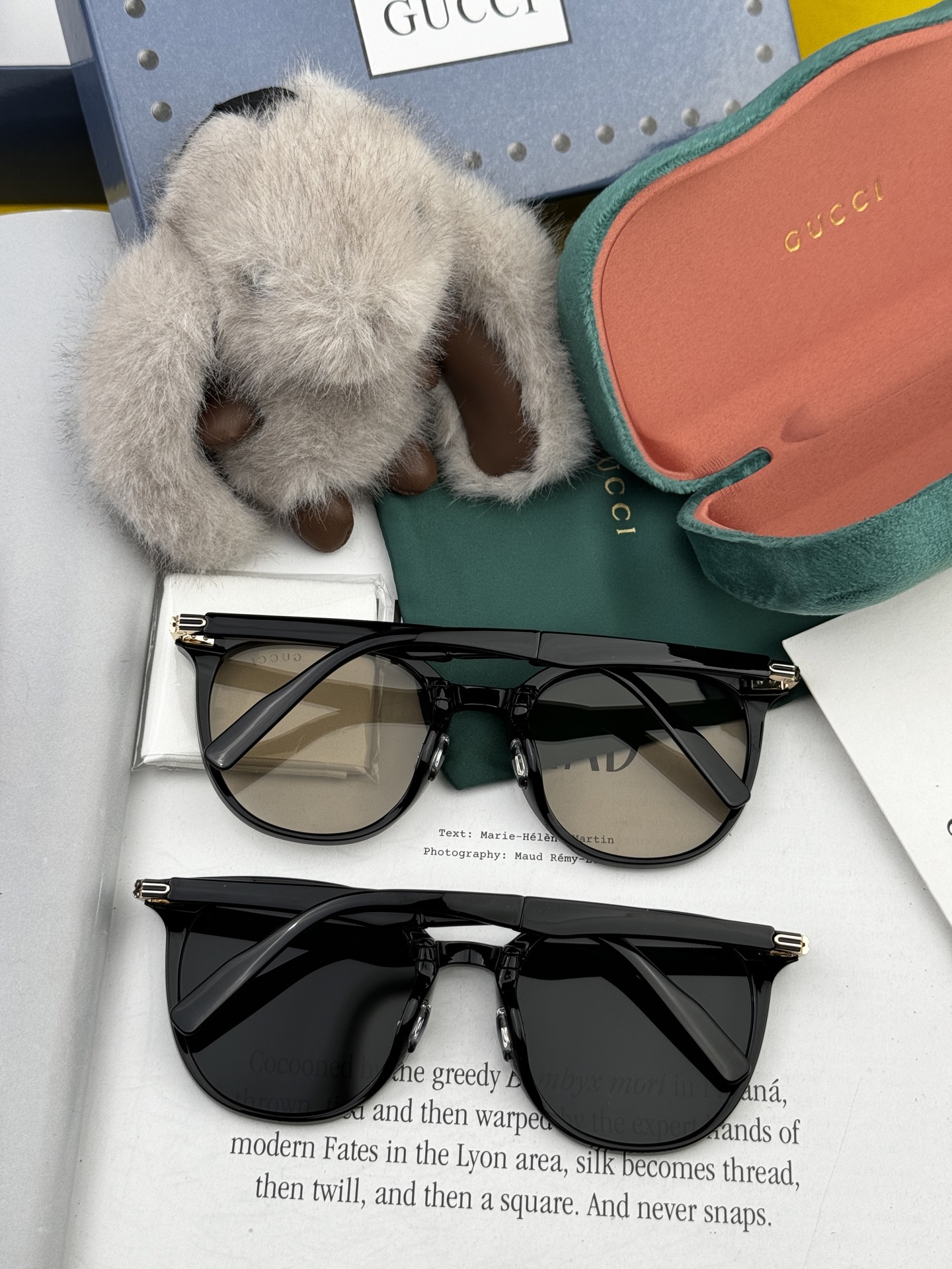 🔺 【GUCCI】2025开春新款 潮流爆款 时尚折叠方框尼龙偏光太阳镜 高品质 佩戴舒适 网红潮款墨镜