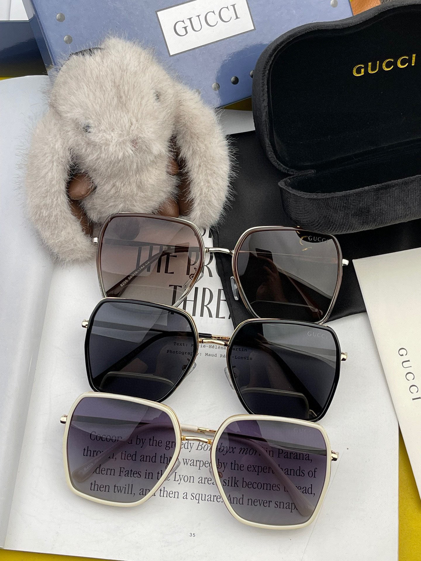   GUCCI 2025开春新款 最新款方框太阳镜 各路网红纷纷带起气场满分‼️ 俏皮甜美.上脸效果更佳