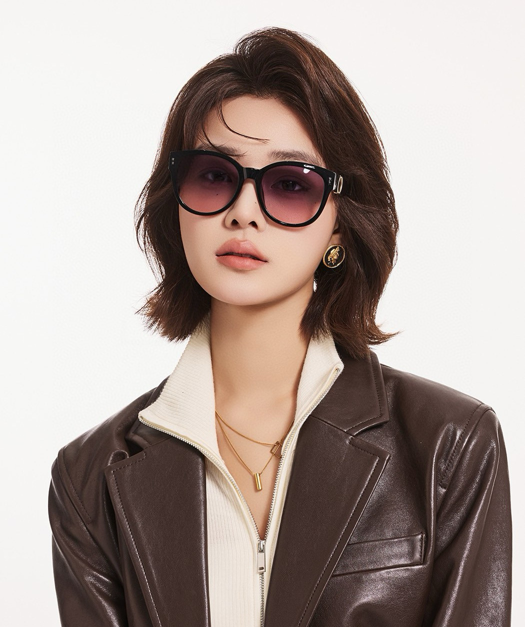 🔺 【GUCCI】2025开春新款 潮流爆款 时尚圆框偏光太阳镜 高品质 佩戴舒适 网红潮款墨镜 女士高