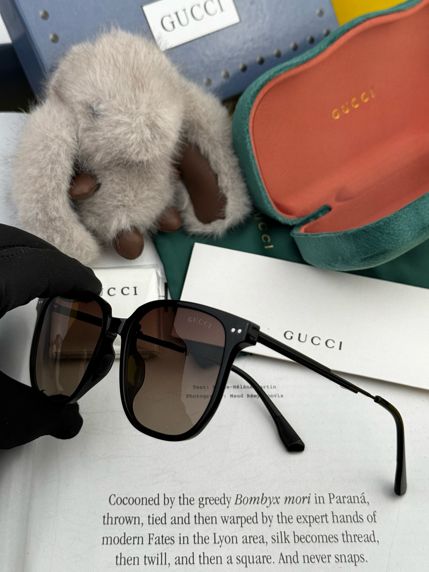 🔺 【GUCCI】2025开春新款 潮流爆款 时尚折叠方框偏光太阳镜 高品质 佩戴舒适 网红潮款墨镜 型