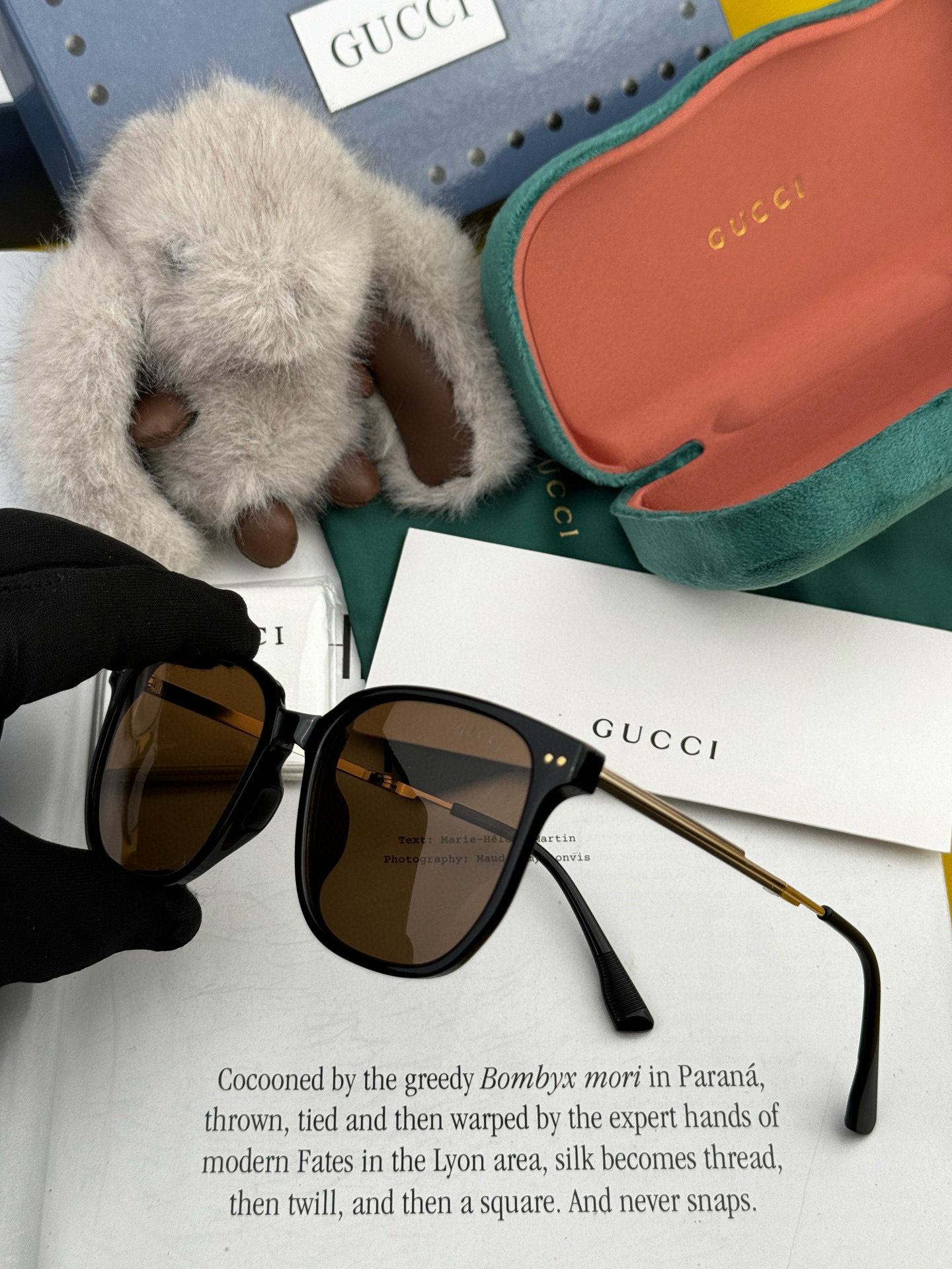 🔺 【GUCCI】2025开春新款 潮流爆款 时尚折叠方框偏光太阳镜 高品质 佩戴舒适 网红潮款墨镜 型