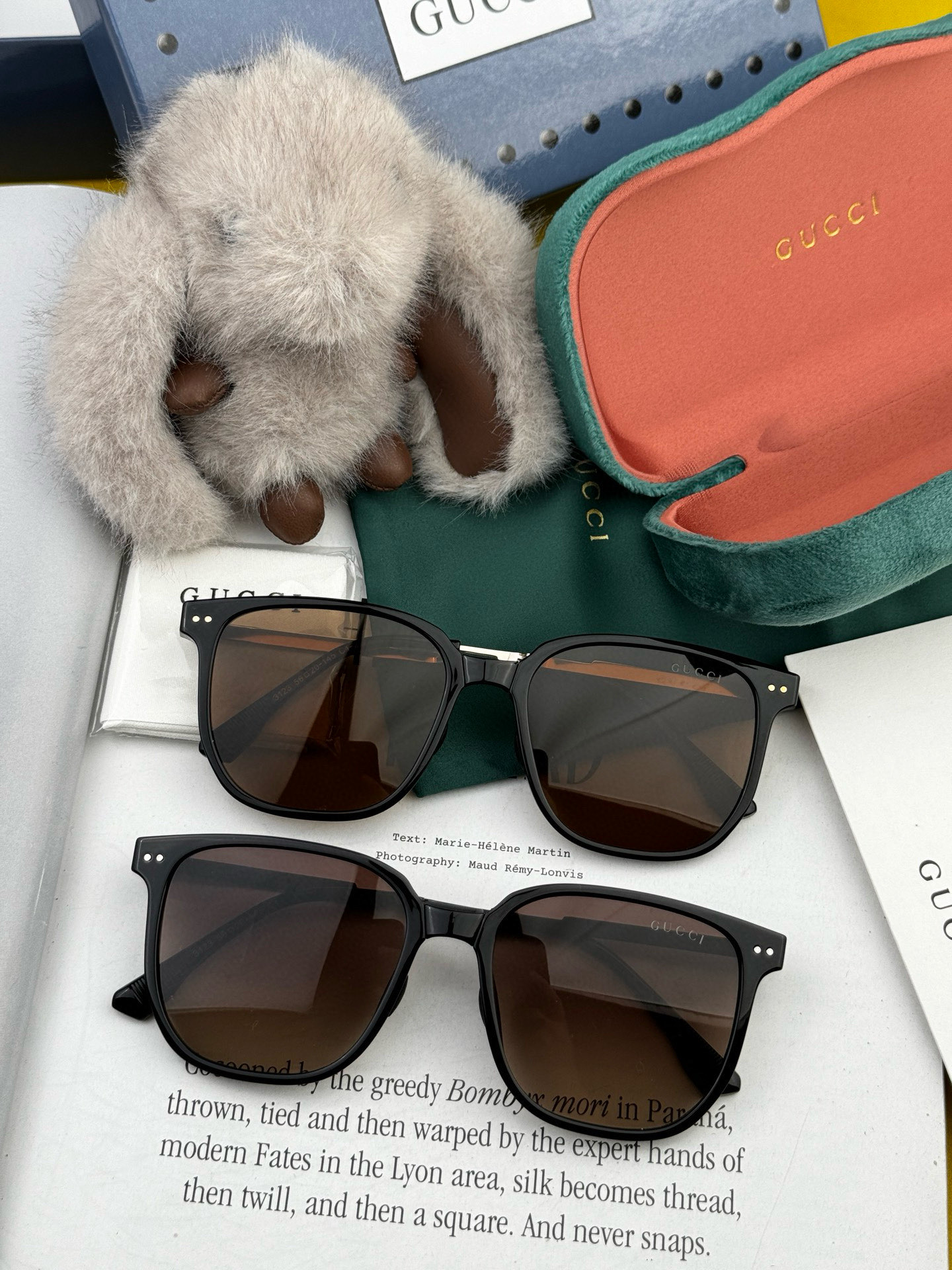 🔺 【GUCCI】2025开春新款 潮流爆款 时尚折叠方框偏光太阳镜 高品质 佩戴舒适 网红潮款墨镜 型