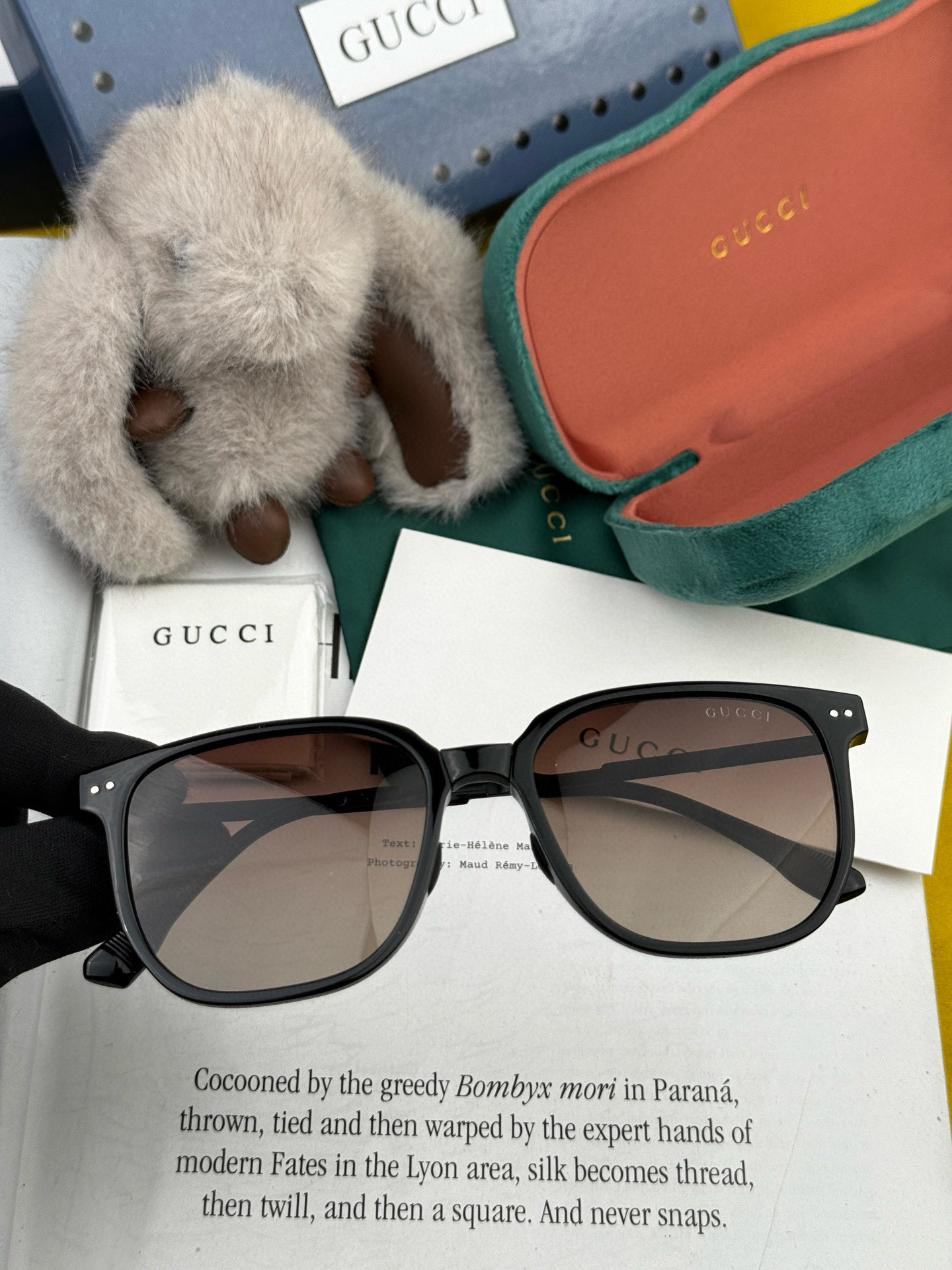 🔺 【GUCCI】2025开春新款 潮流爆款 时尚折叠方框偏光太阳镜 高品质 佩戴舒适 网红潮款墨镜 型