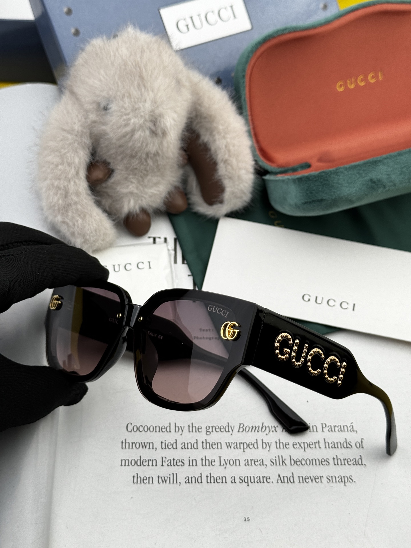  🔺 【GUCCI】2025开春新款 潮流爆款 时尚方框太阳镜 高品质 佩戴舒适 网红潮款墨镜 型号：G
