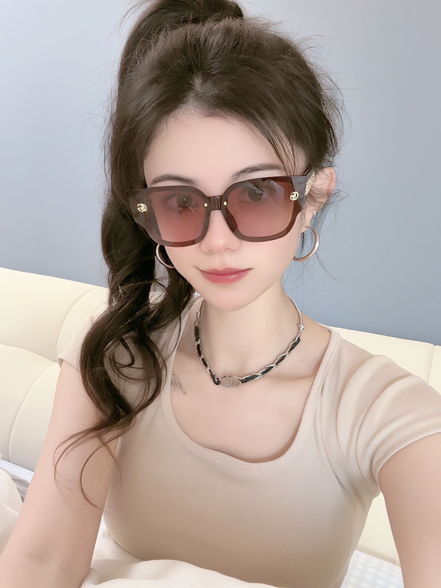  🔺 【GUCCI】2025开春新款 潮流爆款 时尚方框太阳镜 高品质 佩戴舒适 网红潮款墨镜 型号：G