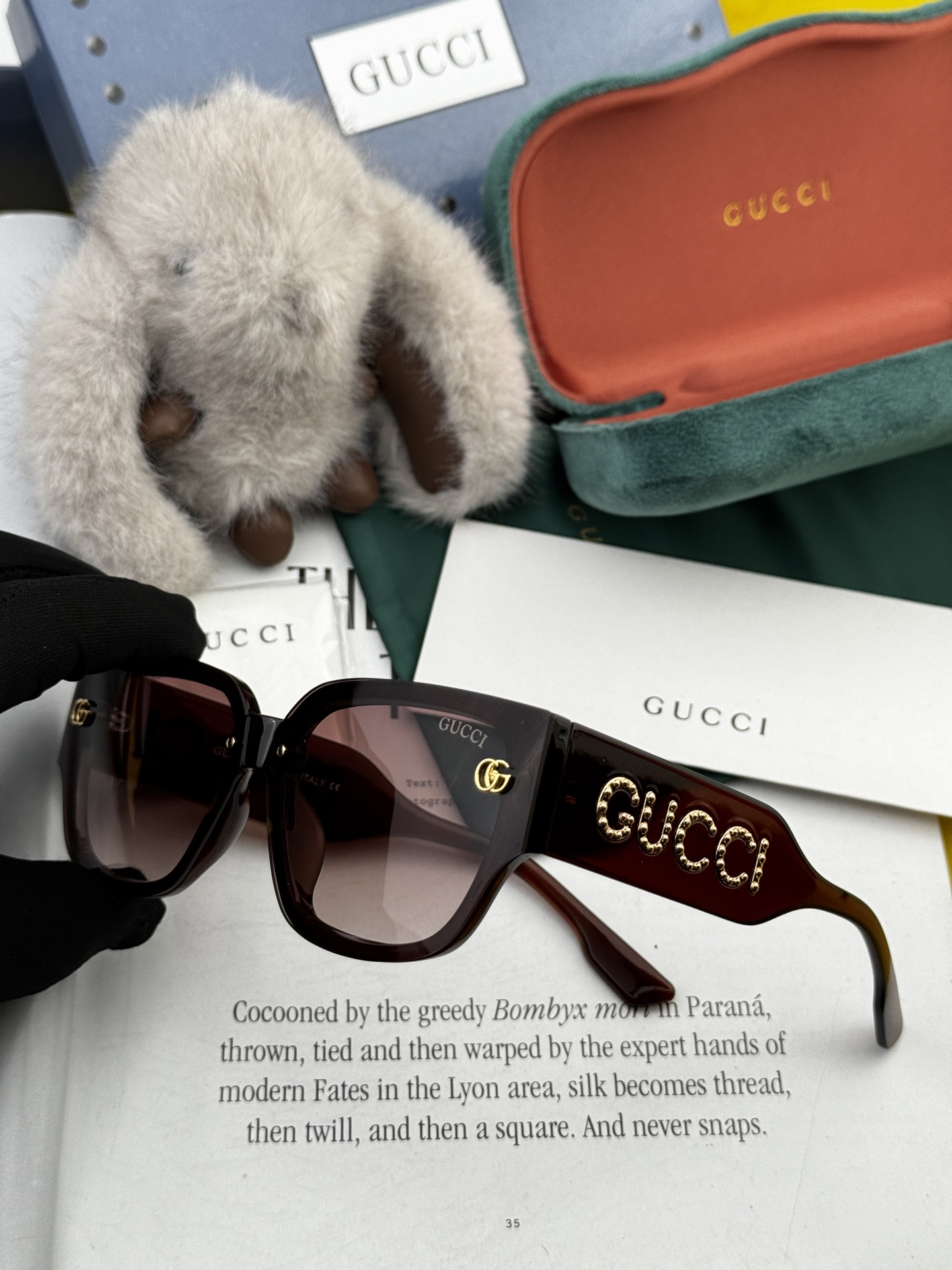  🔺 【GUCCI】2025开春新款 潮流爆款 时尚方框太阳镜 高品质 佩戴舒适 网红潮款墨镜 型号：G