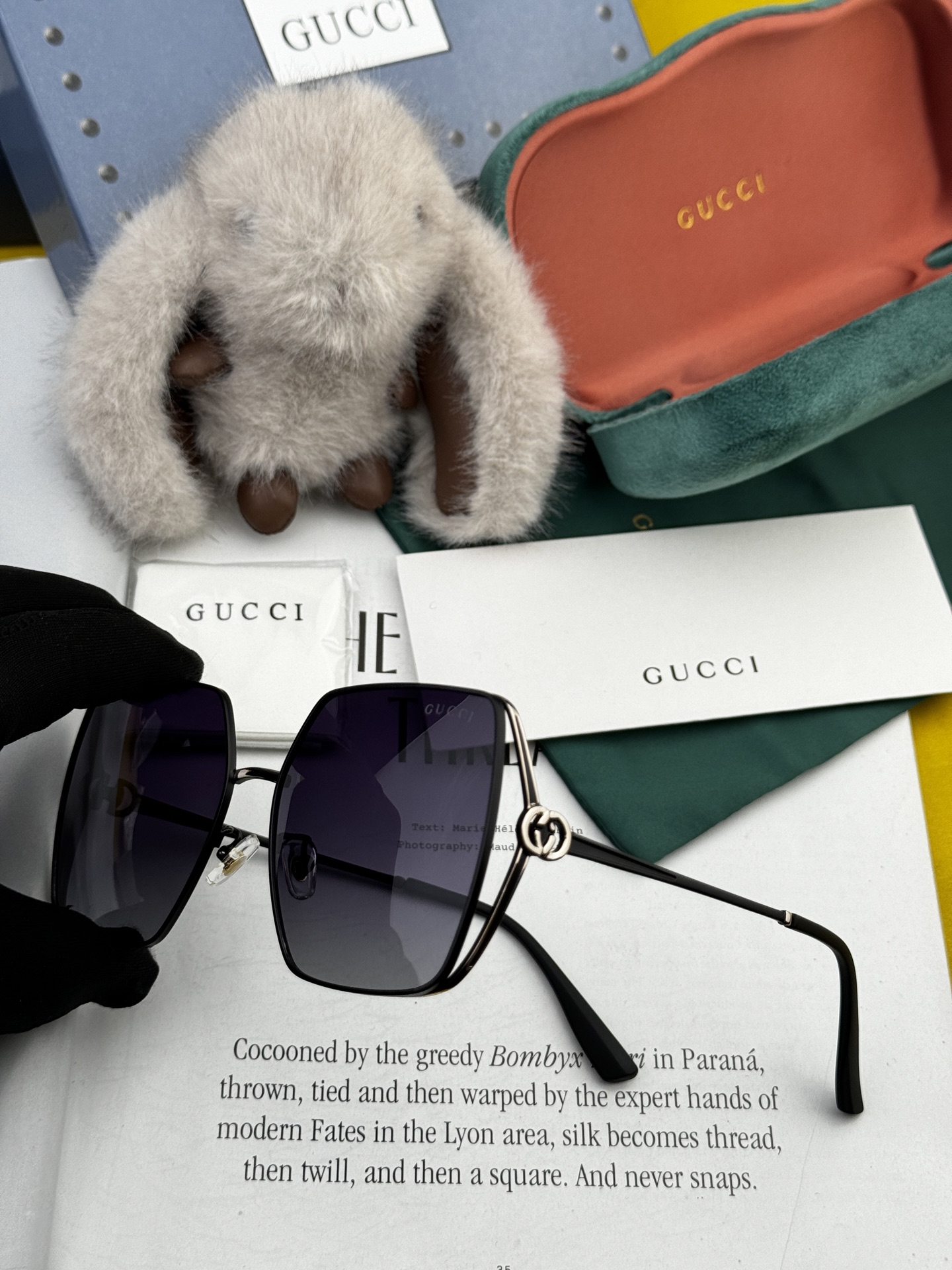  🔺 【GUCCI】2025开春新款 潮流爆款 时尚方框偏光太阳镜 高品质 佩戴舒适 网红潮款墨镜 女士