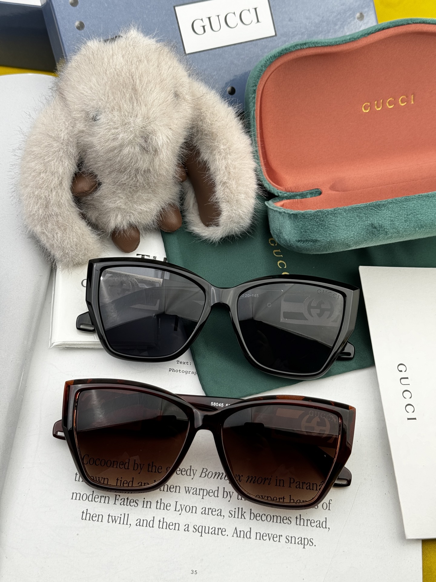 🔺 【GUCCI】2025开春新款 潮流爆款 时尚方框太阳镜 高品质 佩戴舒适 网红潮款墨镜 型号：G