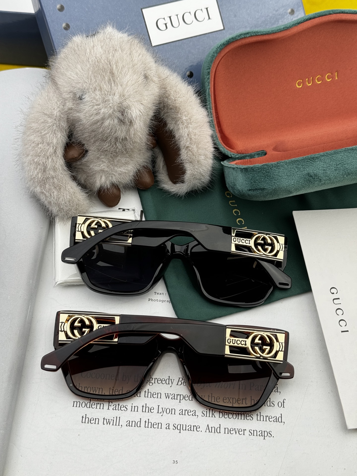  🔺 【GUCCI】2025开春新款 潮流爆款 时尚方框太阳镜 高品质 佩戴舒适 网红潮款墨镜 型号：G
