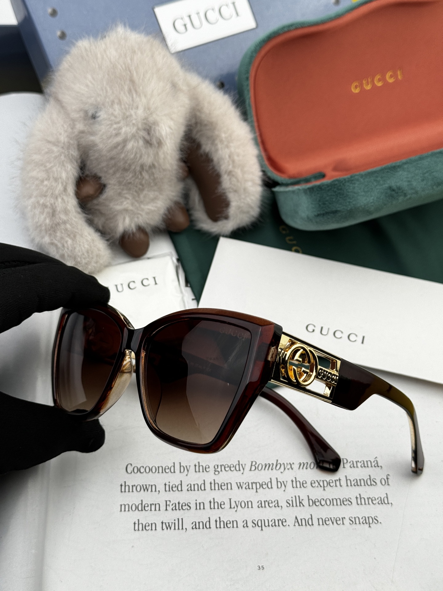  🔺 【GUCCI】2025开春新款 潮流爆款 时尚方框太阳镜 高品质 佩戴舒适 网红潮款墨镜 型号：G